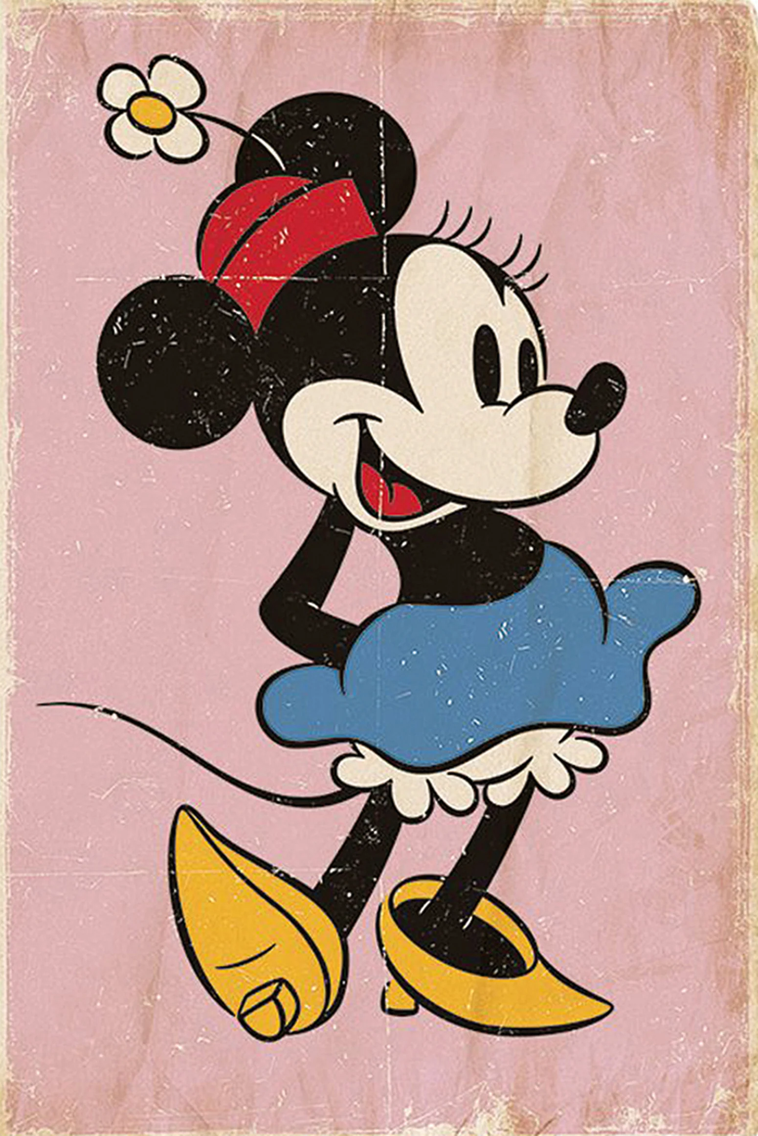 Minnie Mouse Poster Retro Pink