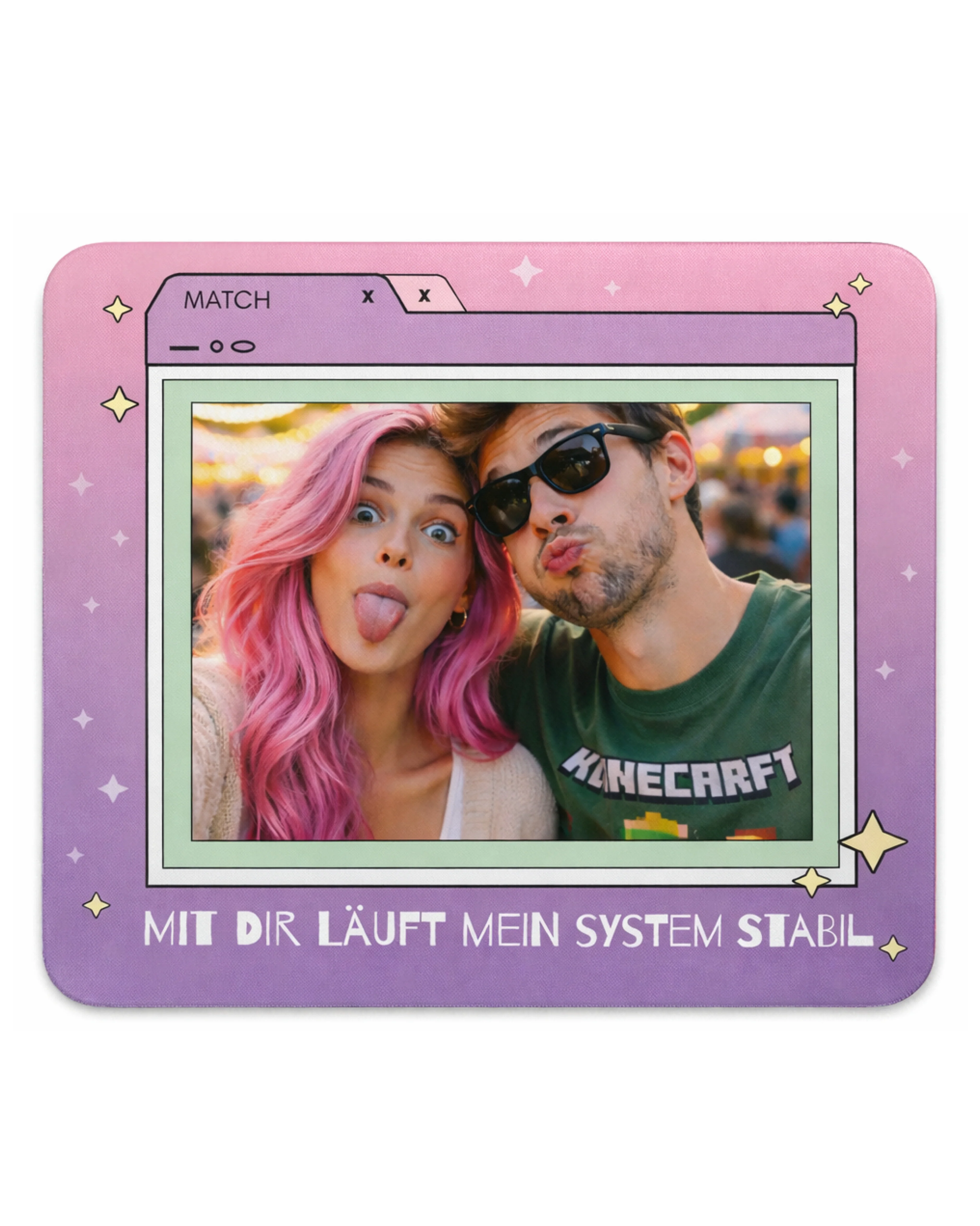 Personalisiertes Mousepad mit Wunschbild und Spruch für Pärchen - 19x23 cm