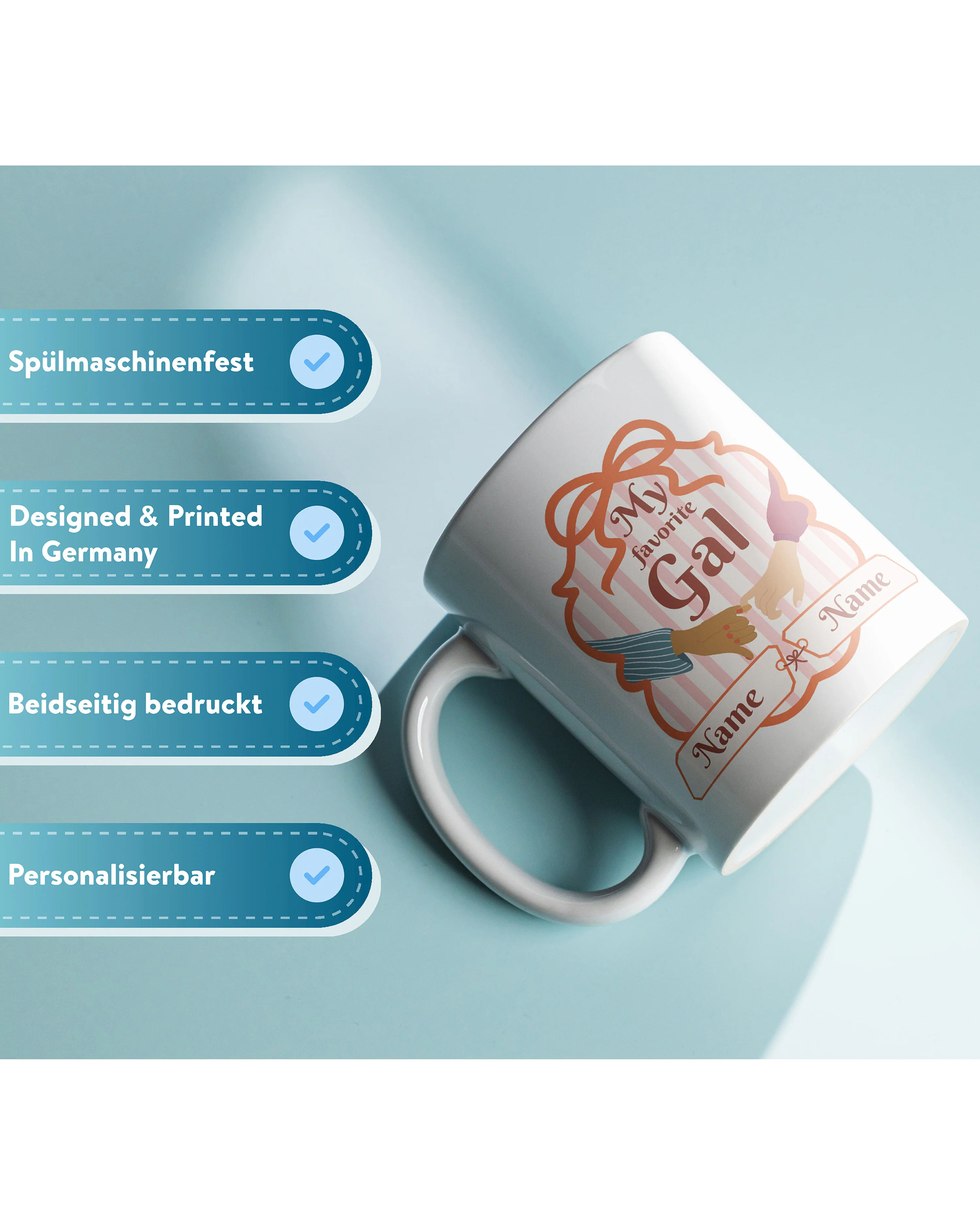 My favorite Gal Tasse White Girlies mit Wunschnamen ca. 330 ml - Image 5