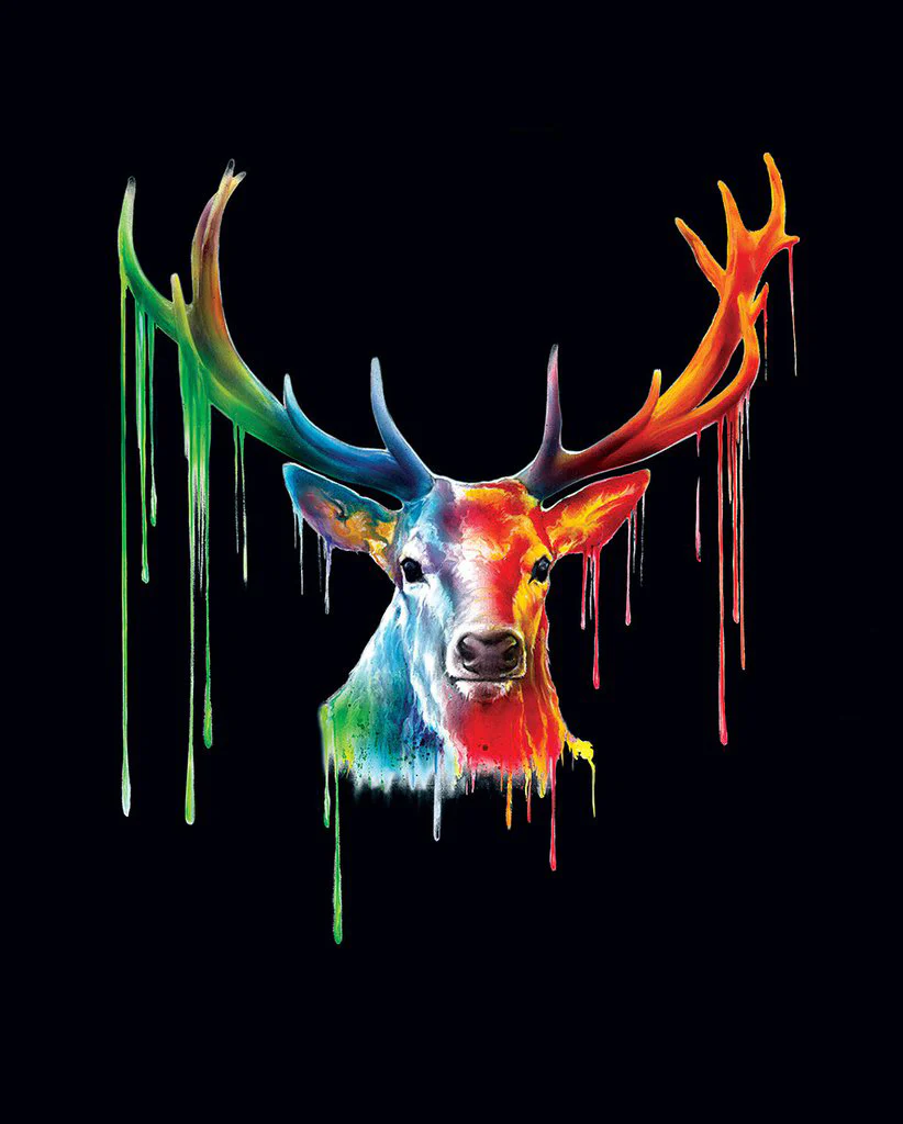 Mystical Deer Poster Hirsch Wasserfarben