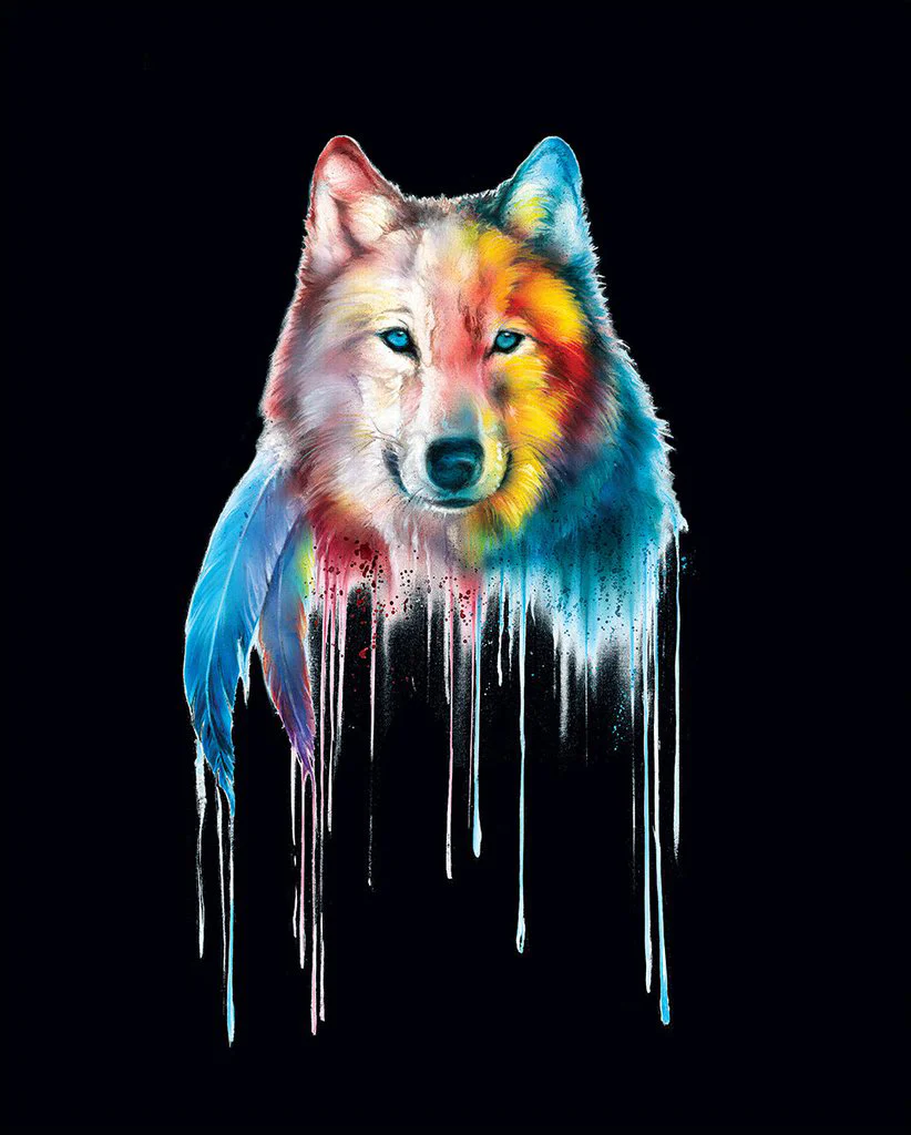 Mystical Wolf Poster Wasserfarben