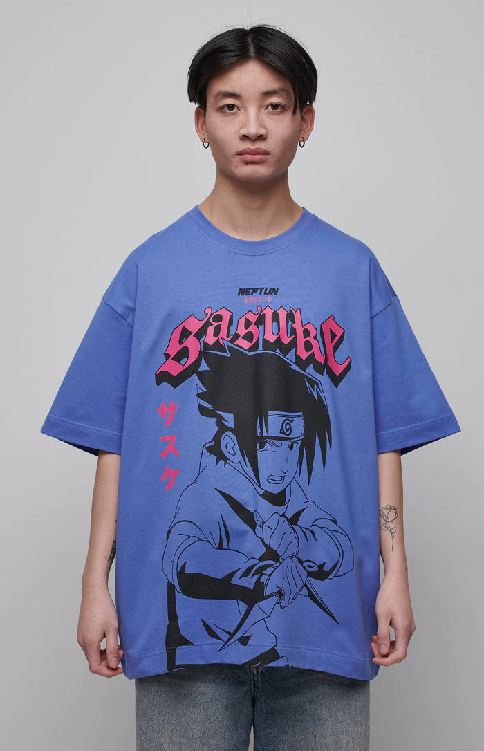 Naruto Graphic T-Shirt Blue Sasuke Uchiha Neptun