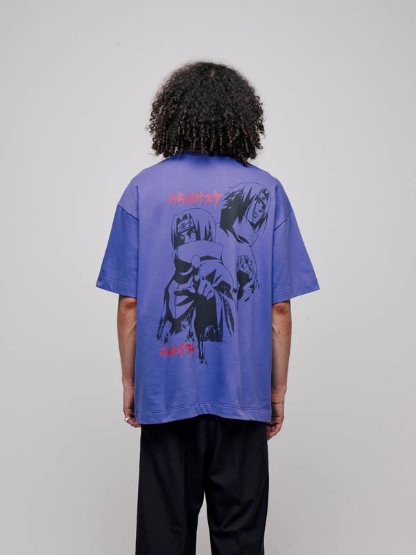 Naruto Graphic T-Shirt Purple Itachi X Sasuke Uchiha Neptun - Image 2
