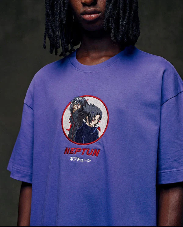Naruto Graphic T-Shirt Purple Itachi X Sasuke Uchiha Neptun - Image 8