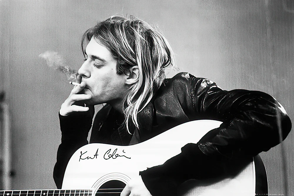 Nirvana Poster Kurt Cobain Smoking & Guitar - Image 6