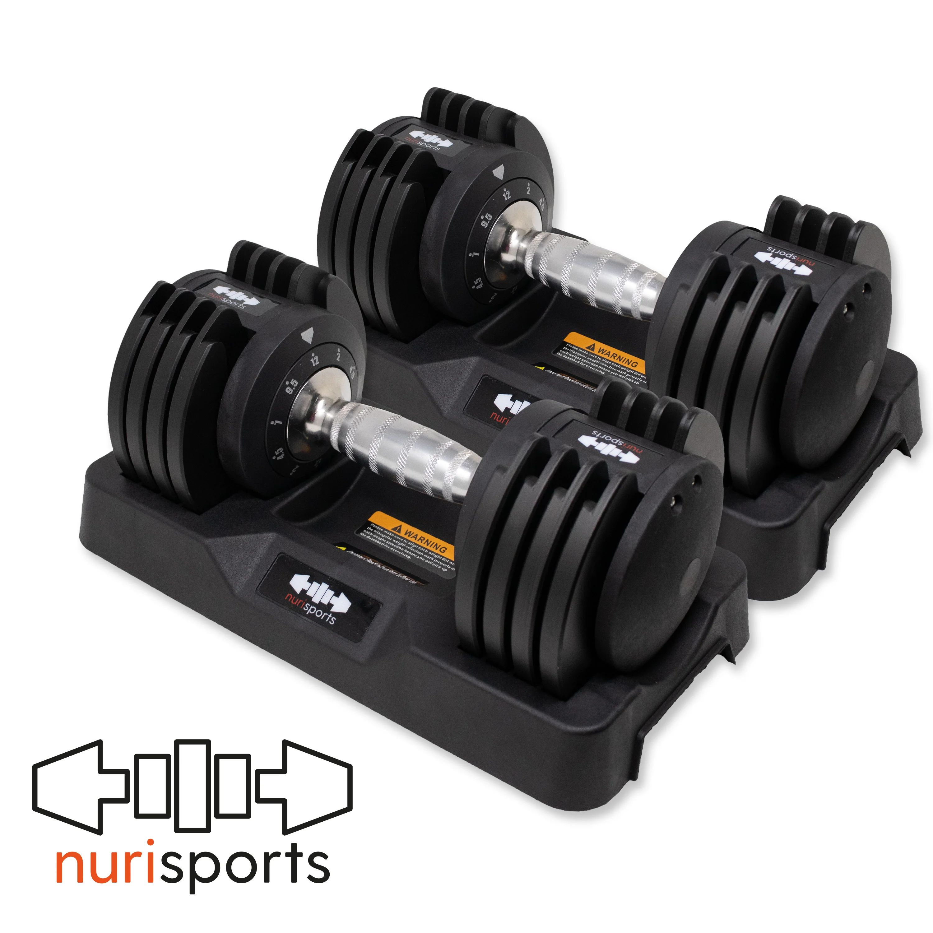 nurisports Set 2 verstellbare Hanteln 2 kg -12 kg