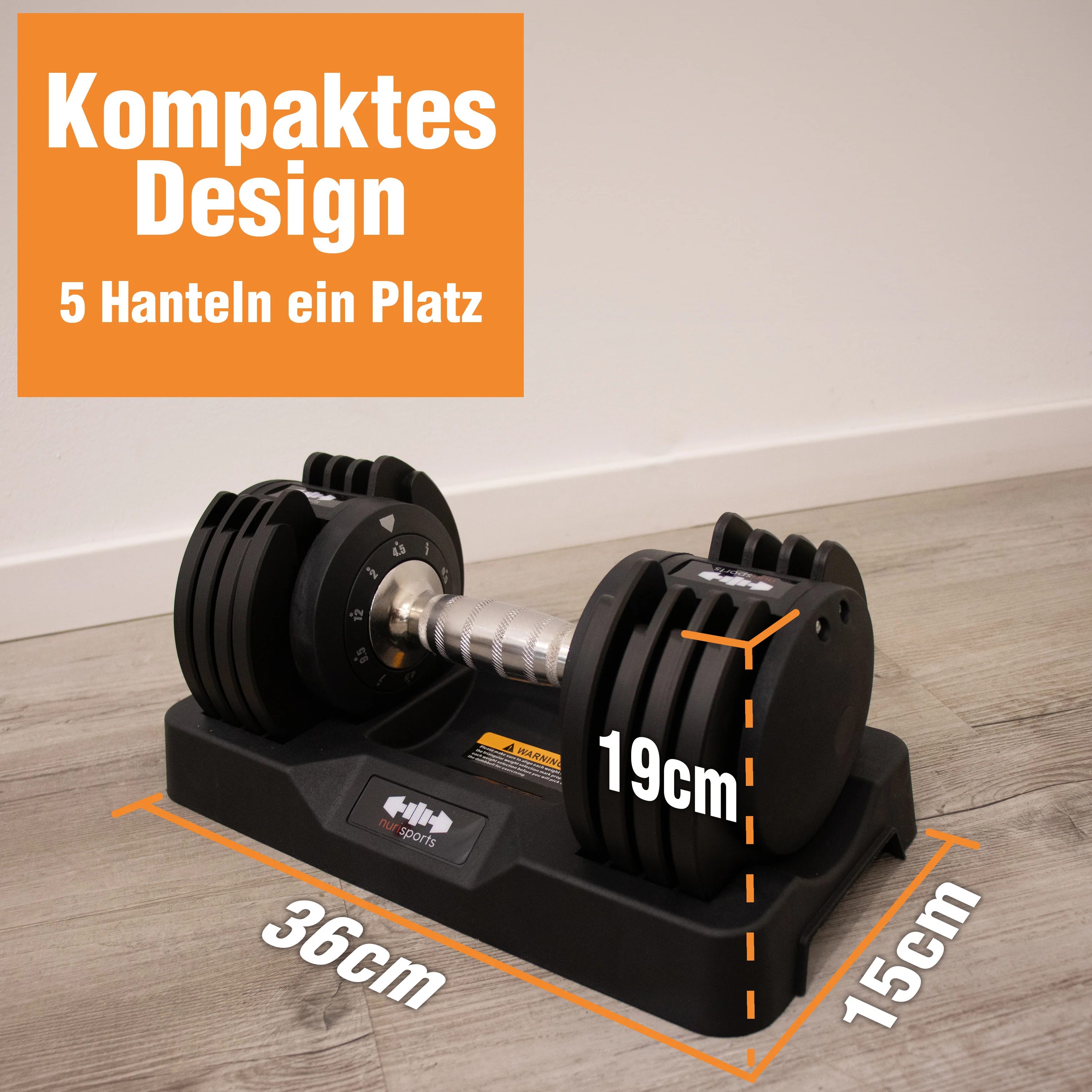 nurisports Set 2 verstellbare Hanteln 2 kg -12 kg - Image 5