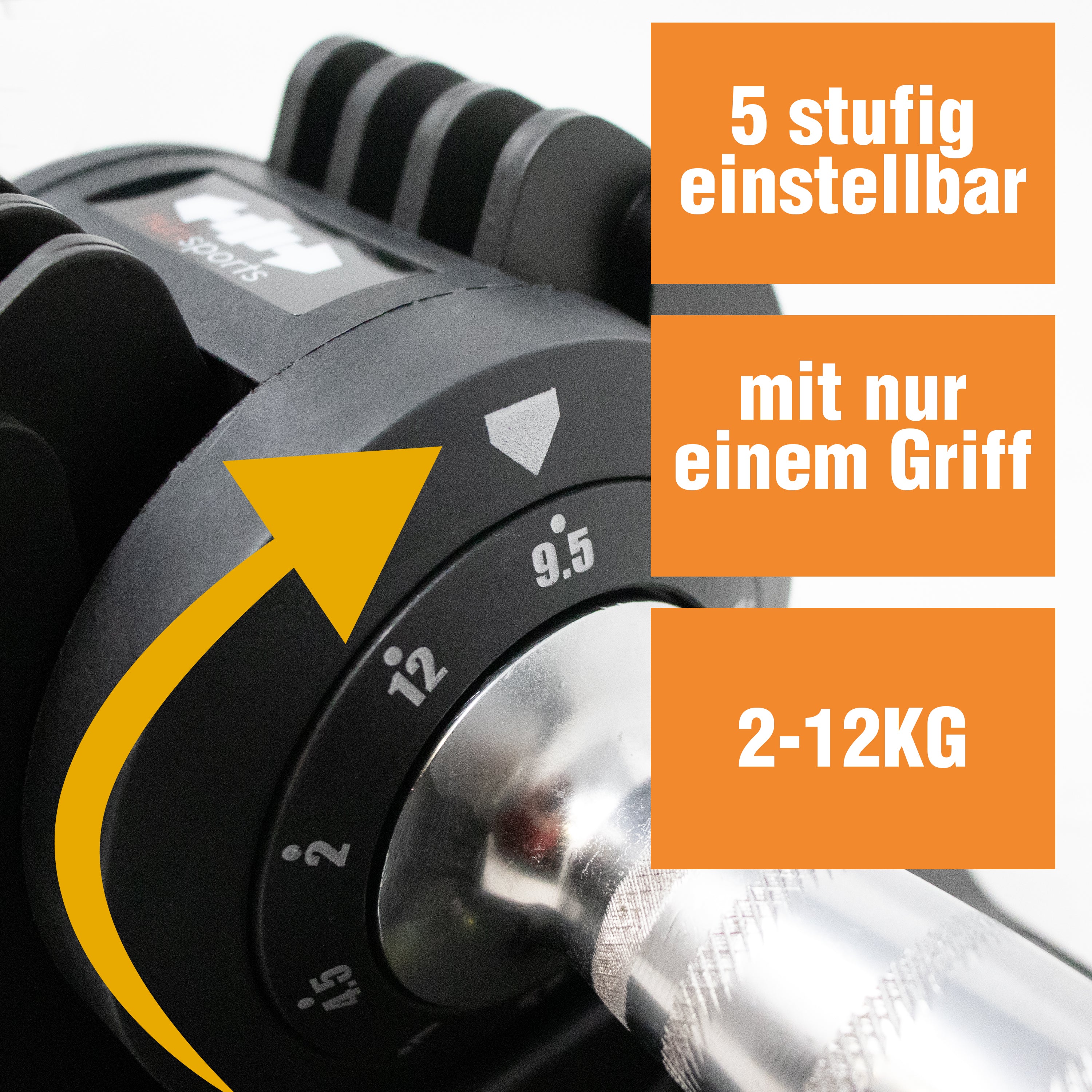 nurisports Set 2 verstellbare Hanteln 2 kg -12 kg - Image 6