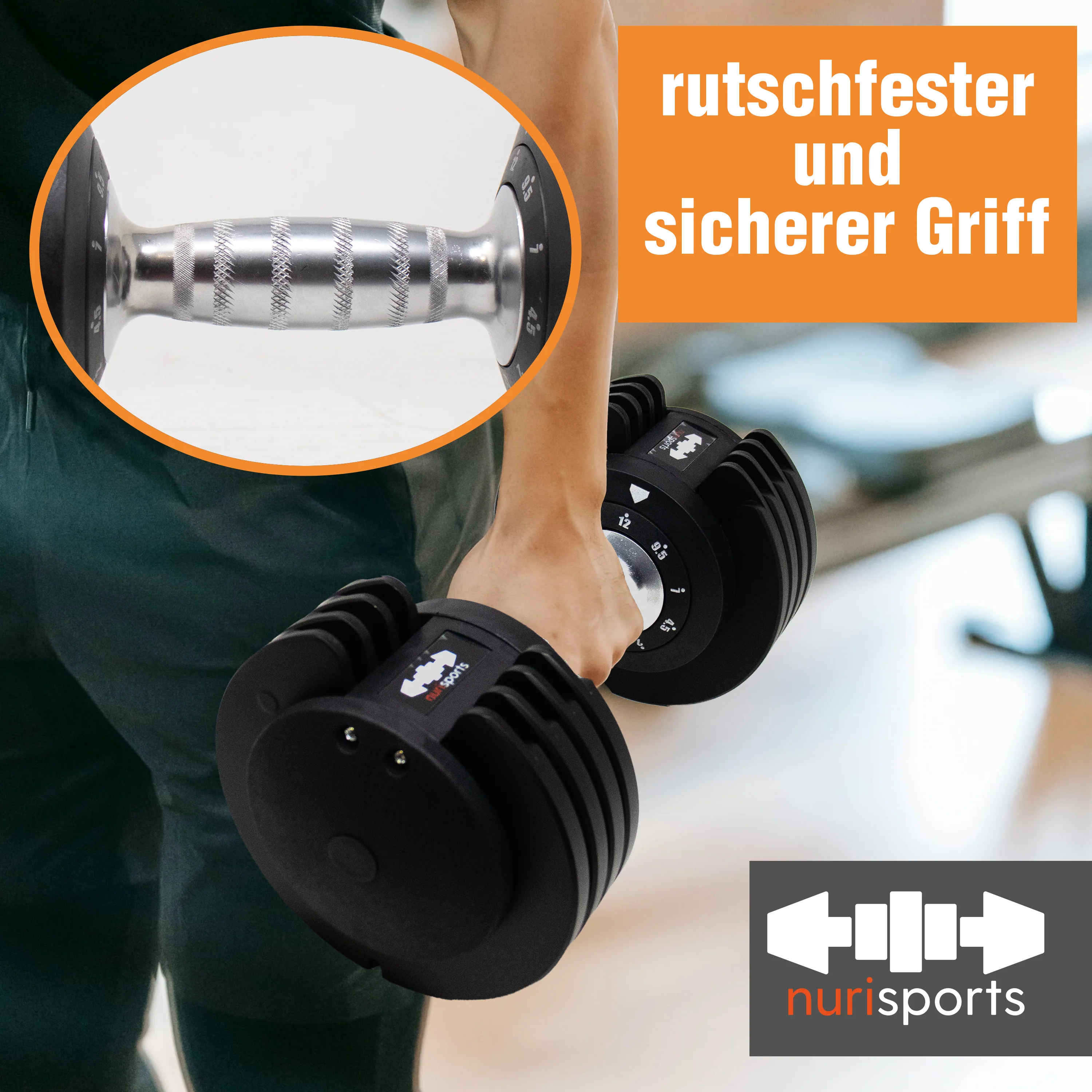 nurisports Set 2 verstellbare Hanteln 2 kg -12 kg - Image 7