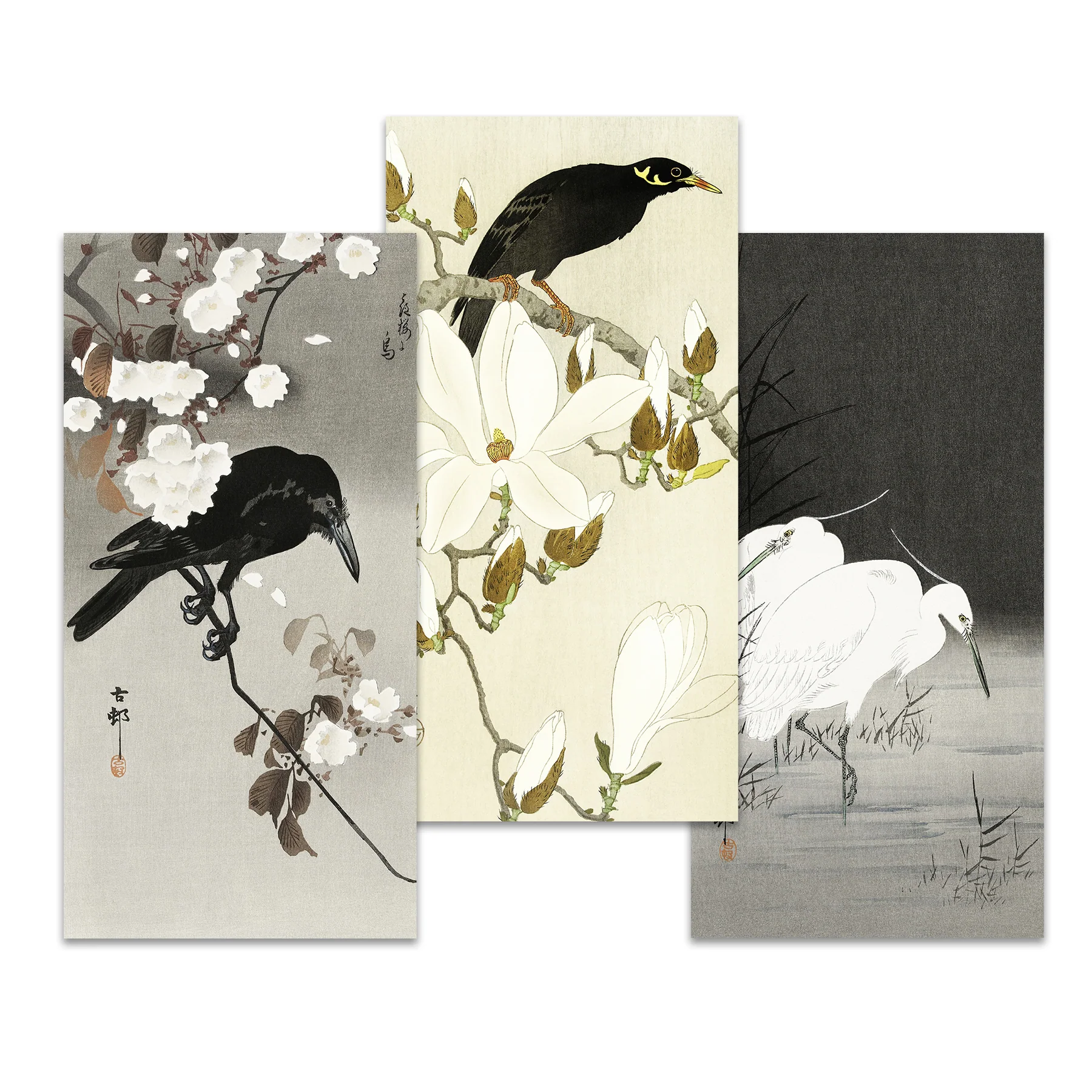 Ohara Koson Kunstdruck 3er-Set Papier 250 gr. matt