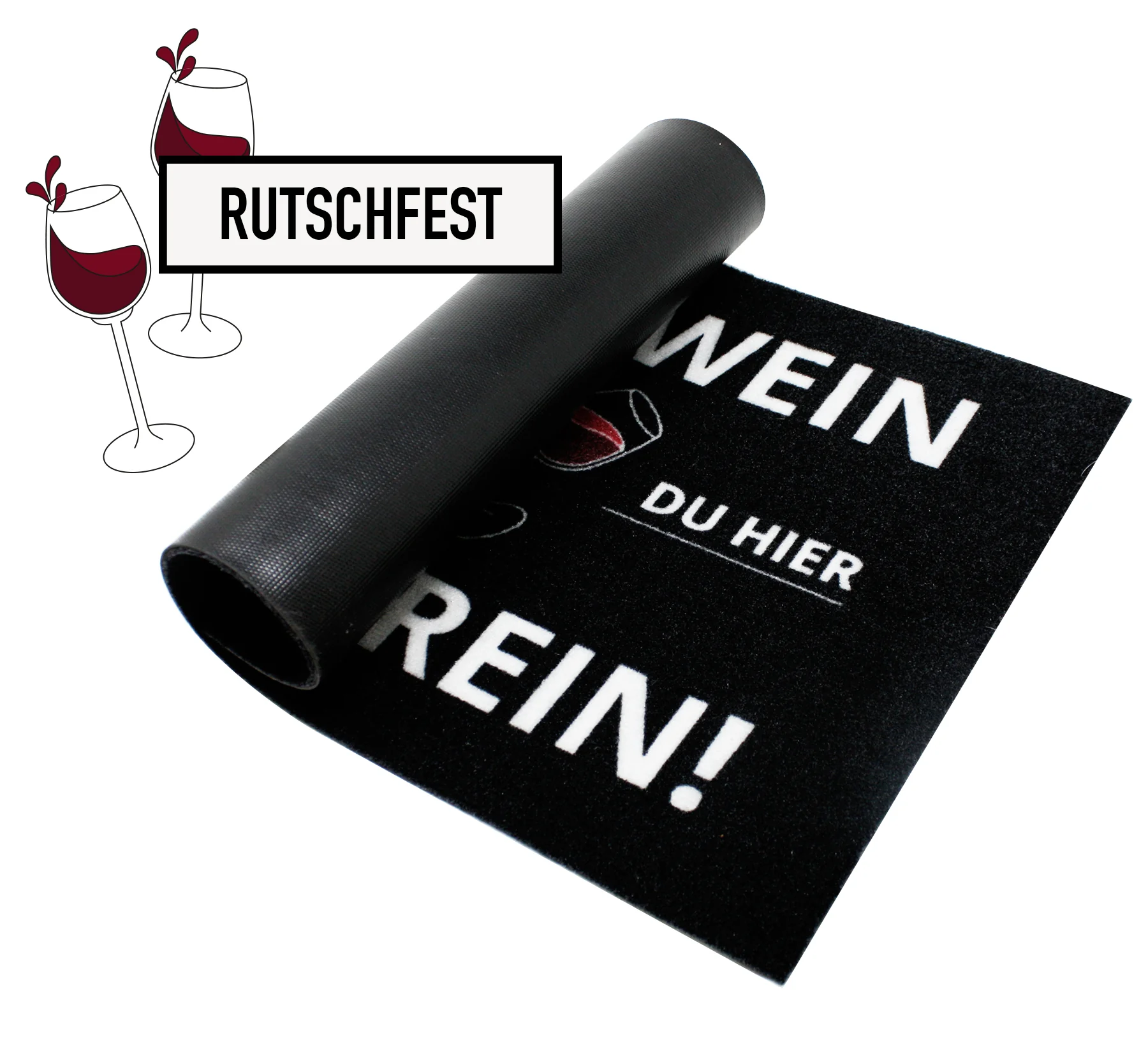 Ohne Wein kommst Du hier nicht rein Fußmatte - Image 3