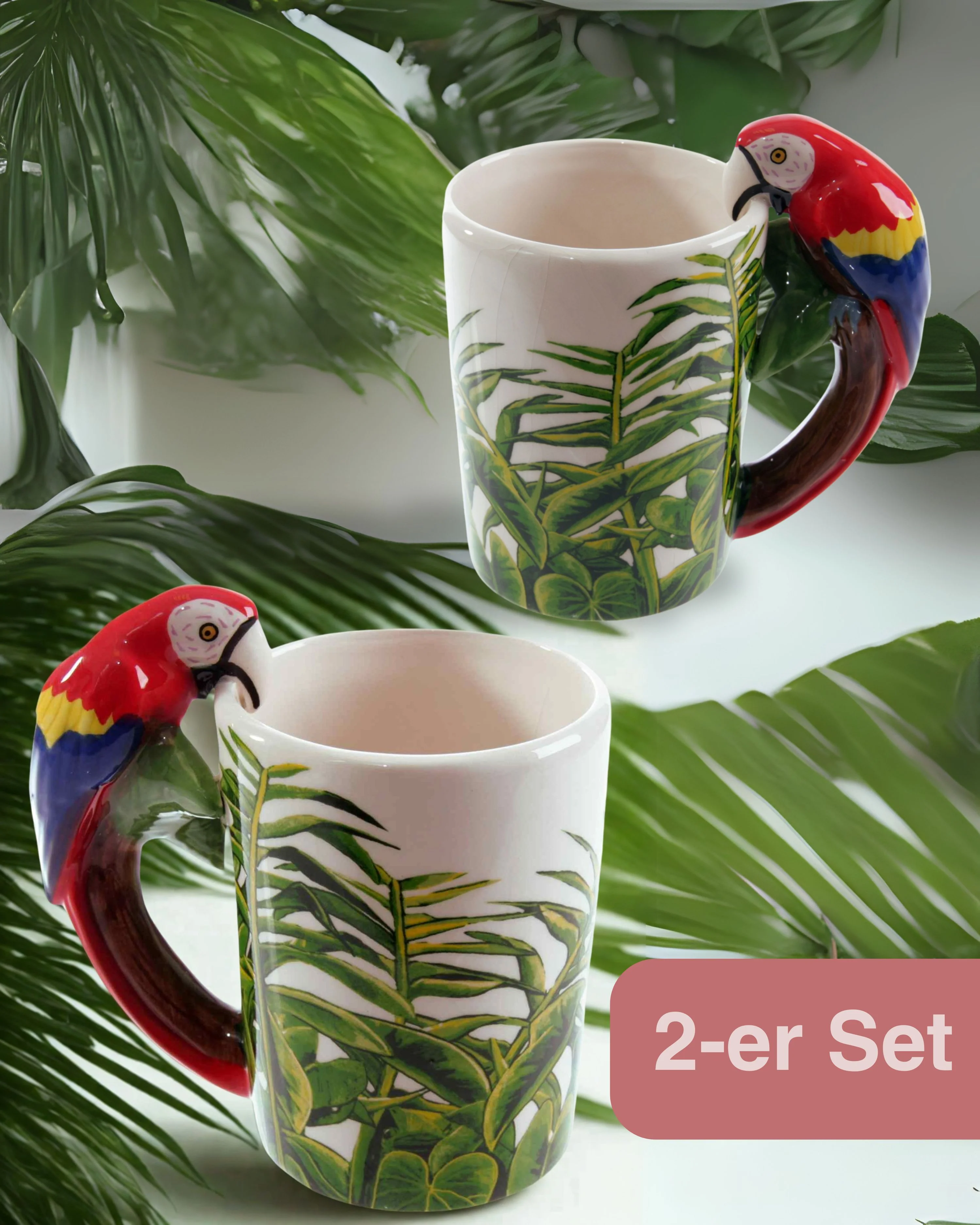 Papagei Tasse Ara, 3-D Henkel 2-er Set - Image 2