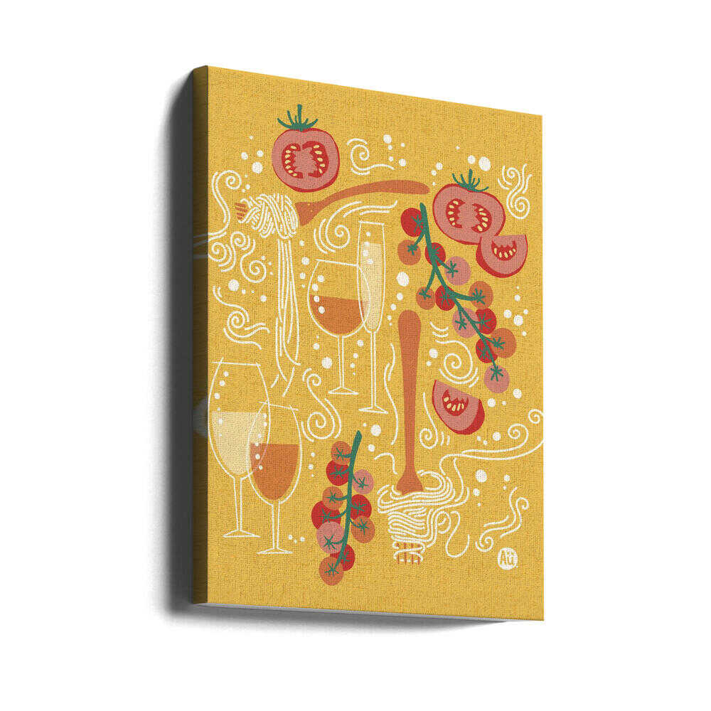 Pasta Paradise | Tomato and Wine | Playful Italian Pasta Illustration | by Aia Ueno - Image 10