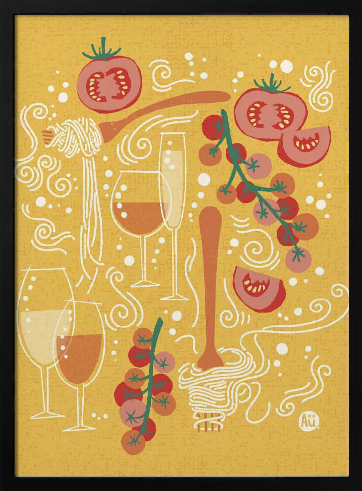Pasta Paradise | Tomato and Wine | Playful Italian Pasta Illustration | by Aia Ueno - Image 8