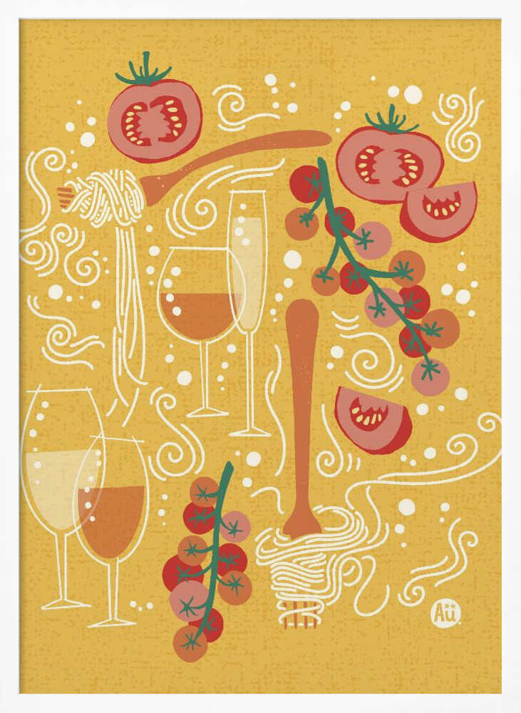 Pasta Paradise | Tomato and Wine | Playful Italian Pasta Illustration | by Aia Ueno - Image 9