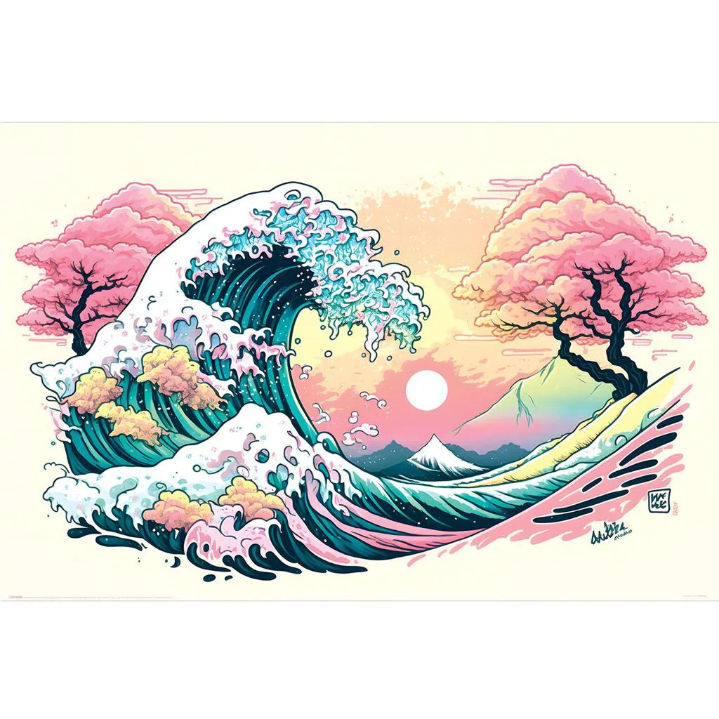 Pastel Wave Poster Ada Ingram Serenity in Swirling