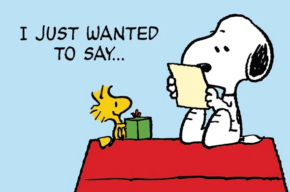 Postkarte Peanuts - I just wanted to say...