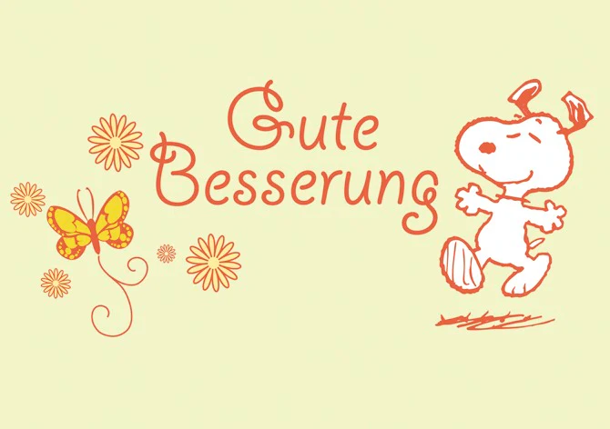 Peanuts Postkarte Gute Besserung