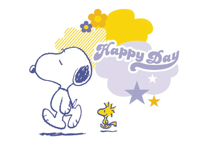 Peanuts Postkarte Happy Day Snoopy & Woodstock