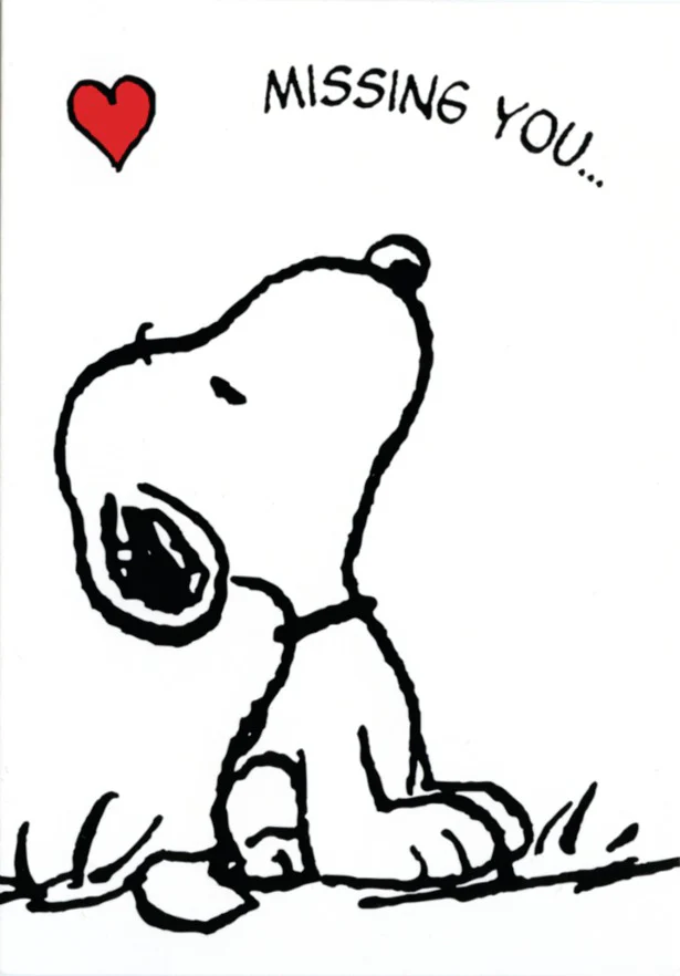 Peanuts Postkarte Snoopy Missing you