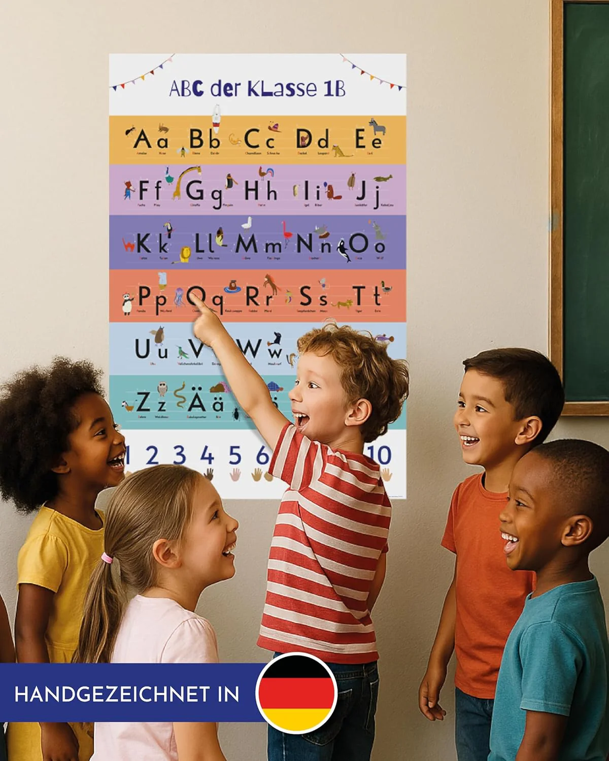 Personalisiertes ABC Poster mit Tiermotiven und Zählhilfe, 61 x 91,5 cm - Image 2