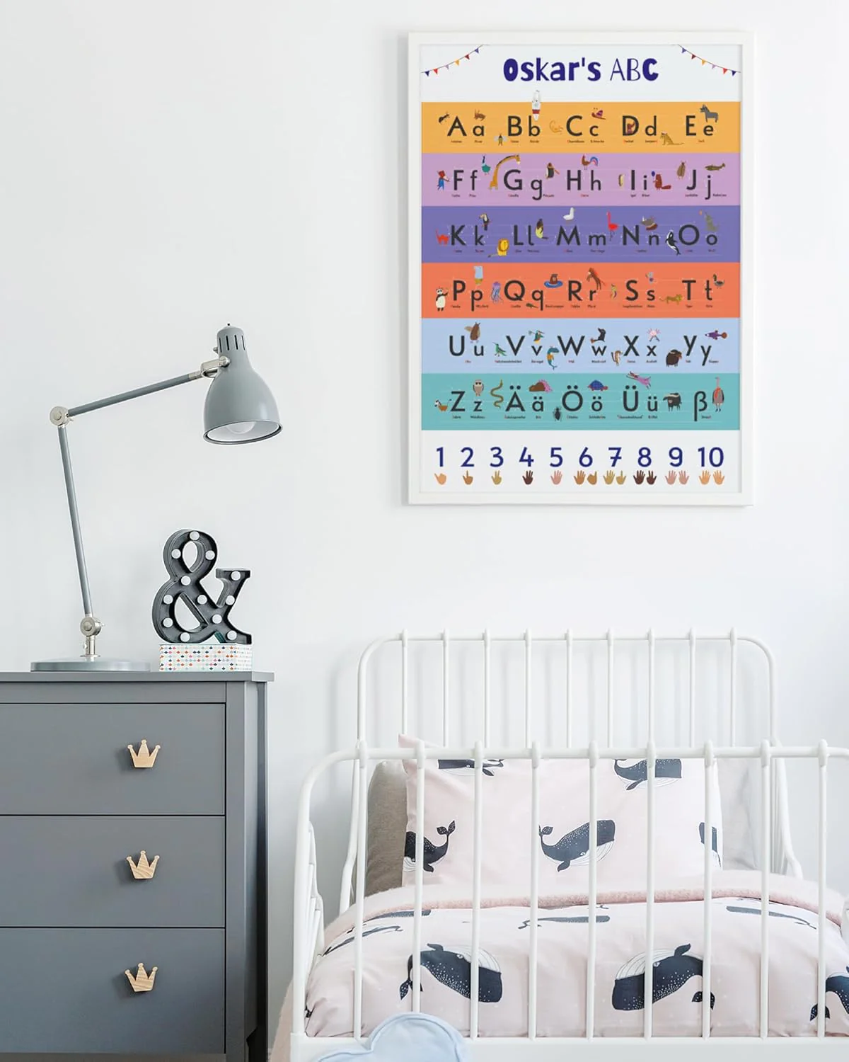 Personalisiertes ABC Poster mit Tiermotiven und Zählhilfe, 61 x 91,5 cm - Image 5