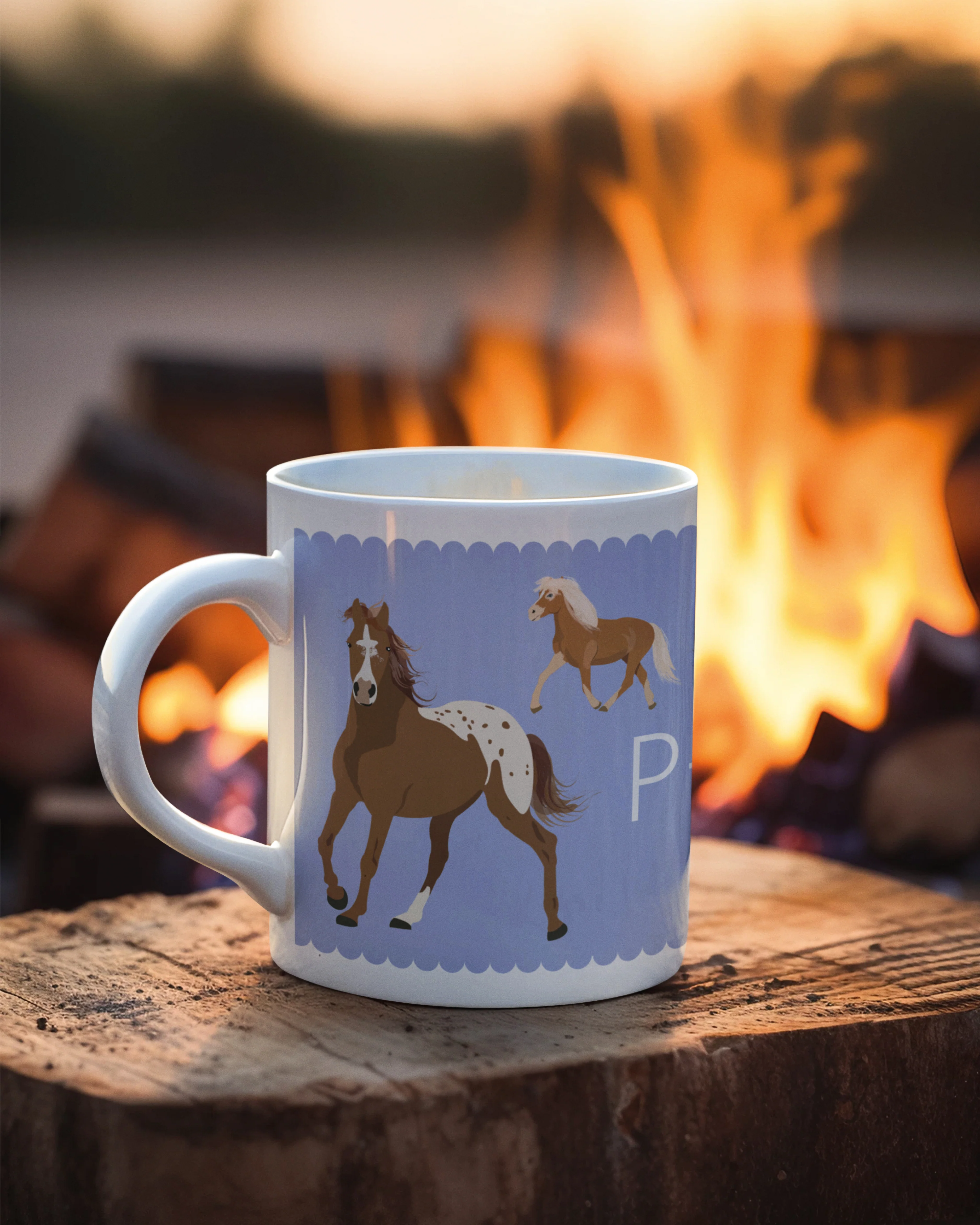 Pferdeliebe Tasse - Kreamiktasse für Pferdefans - blaue Design ca. 330 ml Füllmenge - Image 3