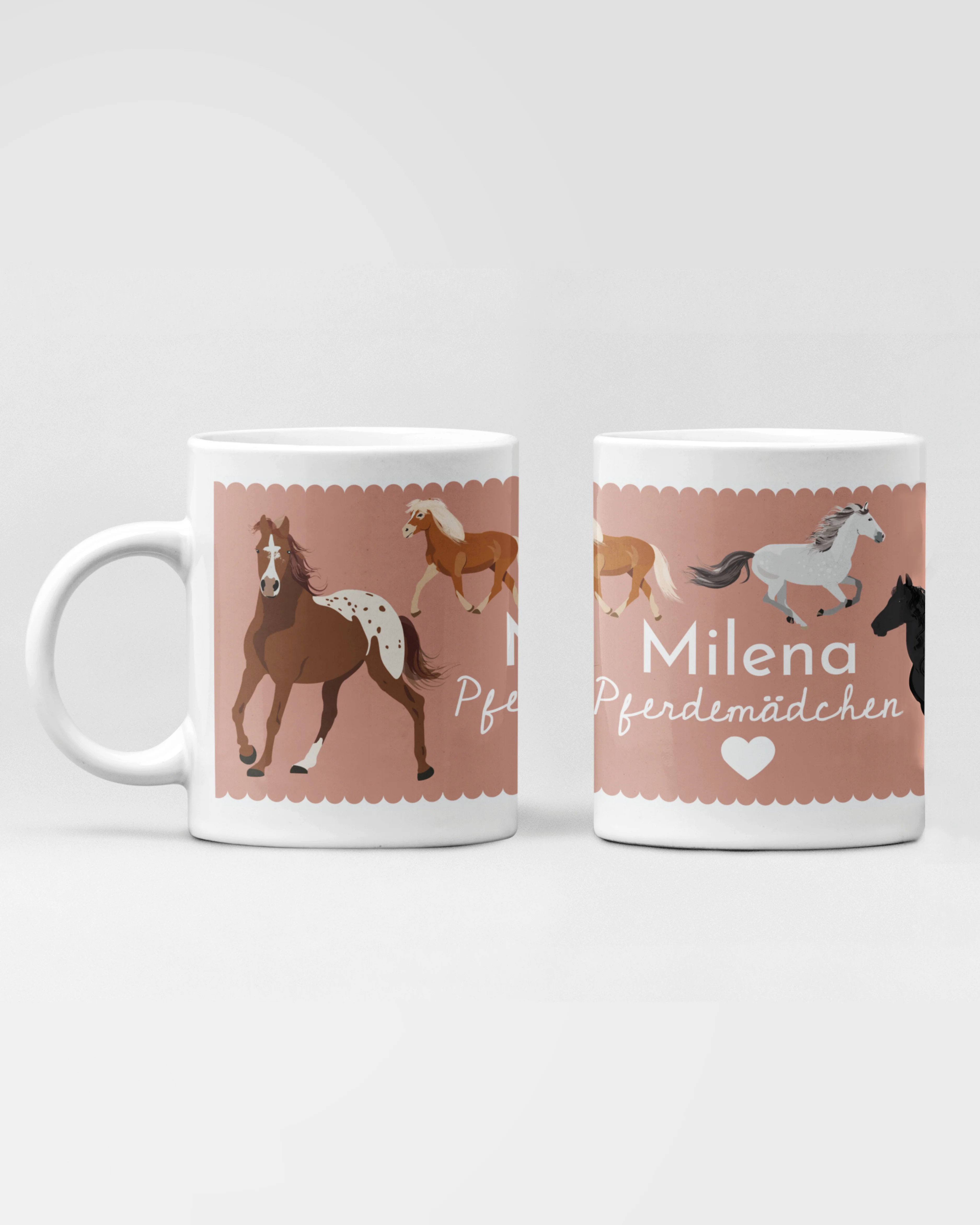Personalisierte Pferdemädchen Tasse mit Wunschnamen – 330 ml