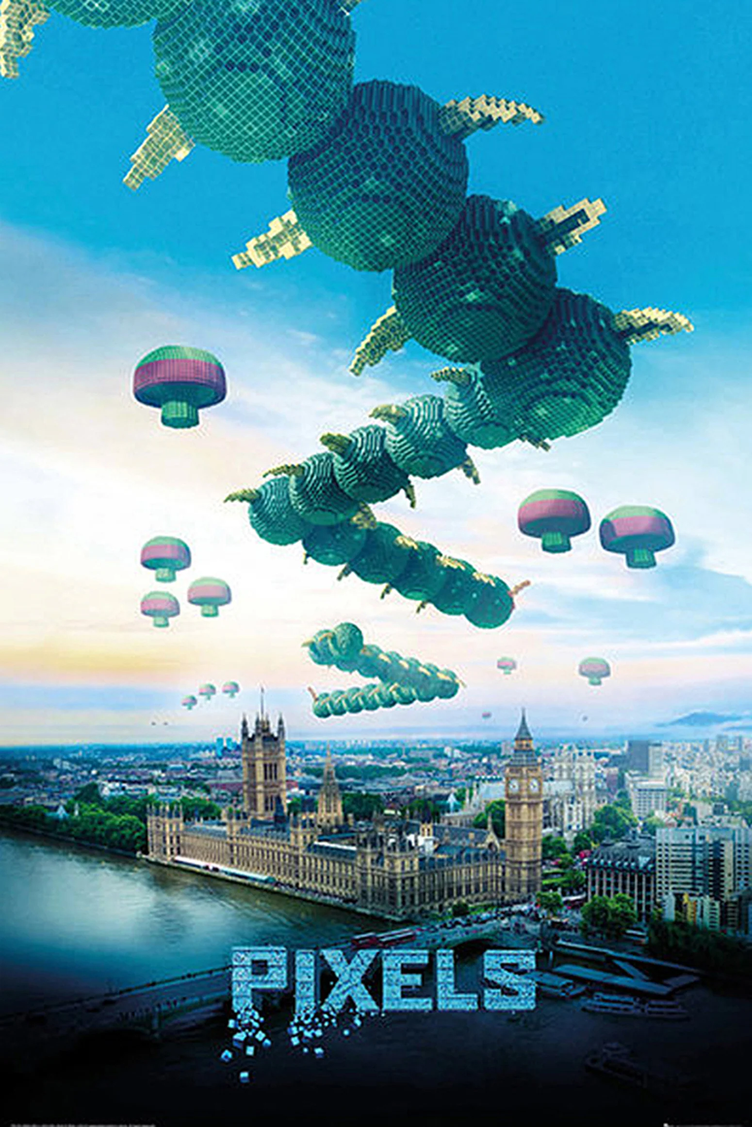Pixels Poster Tausendfüßer Galaga Centipede