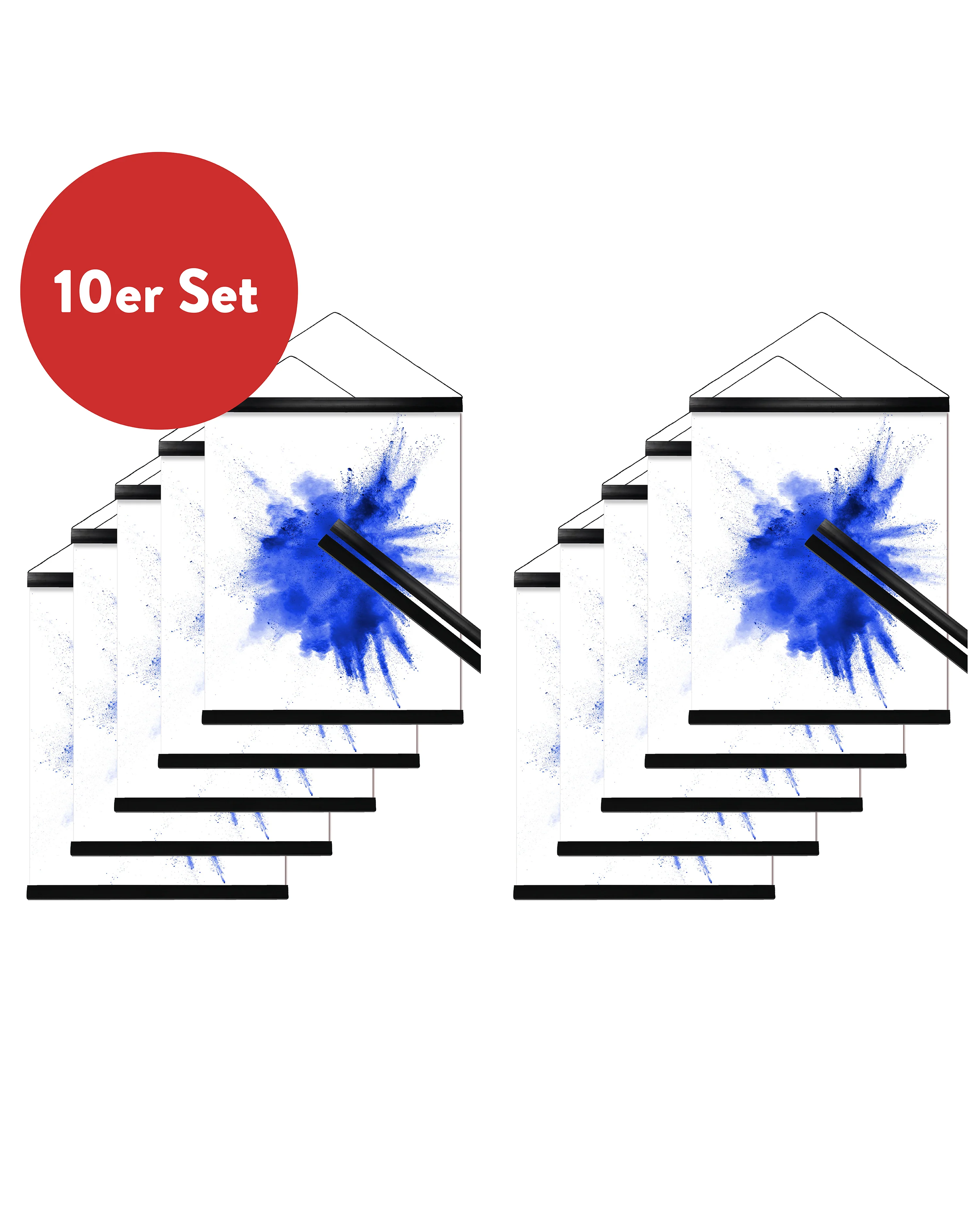 Posterleistenset schwarz 62 cm 10 Paar