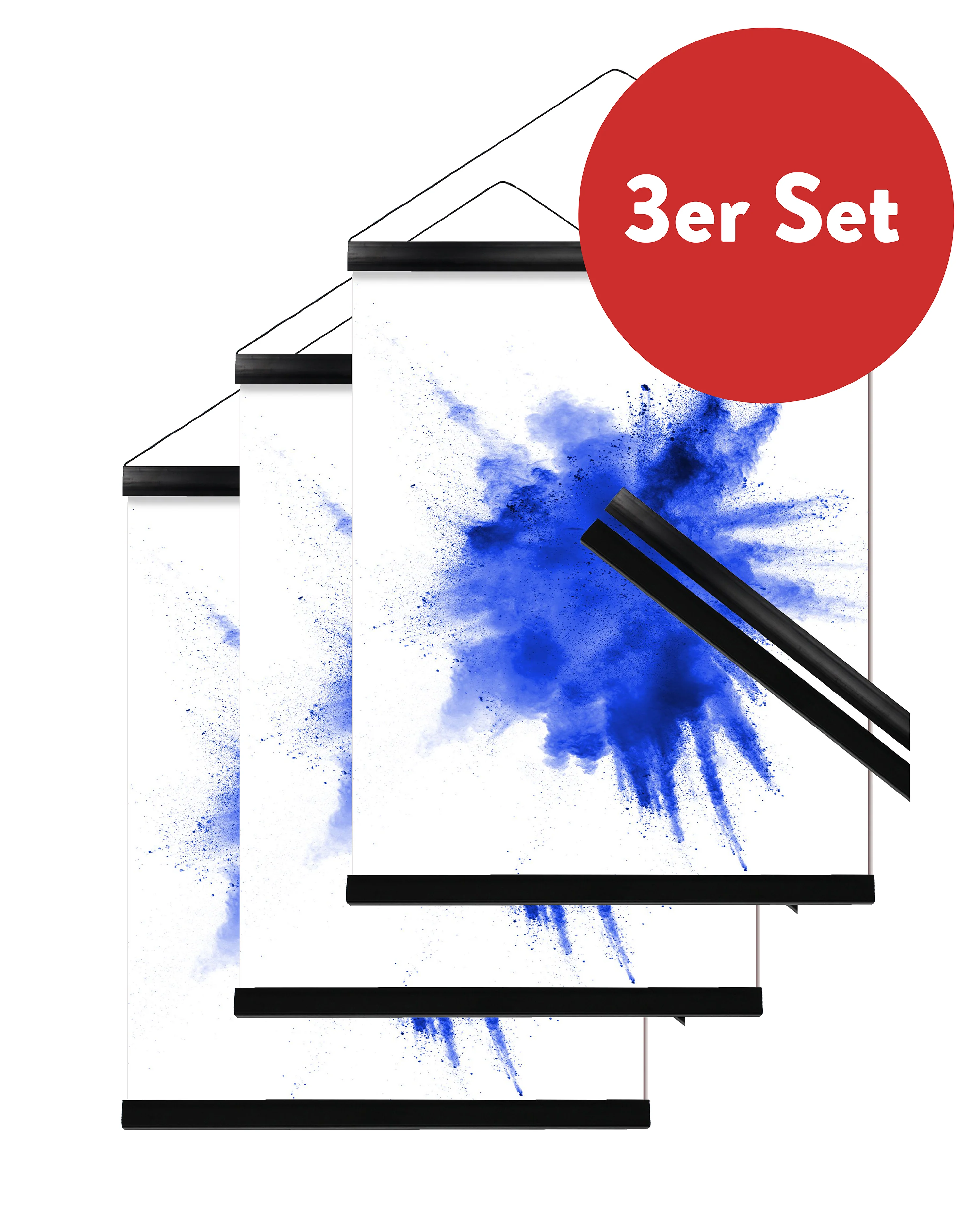 Posterleistenset schwarz 62 cm 3 Paar, Alternative zum Rahmen