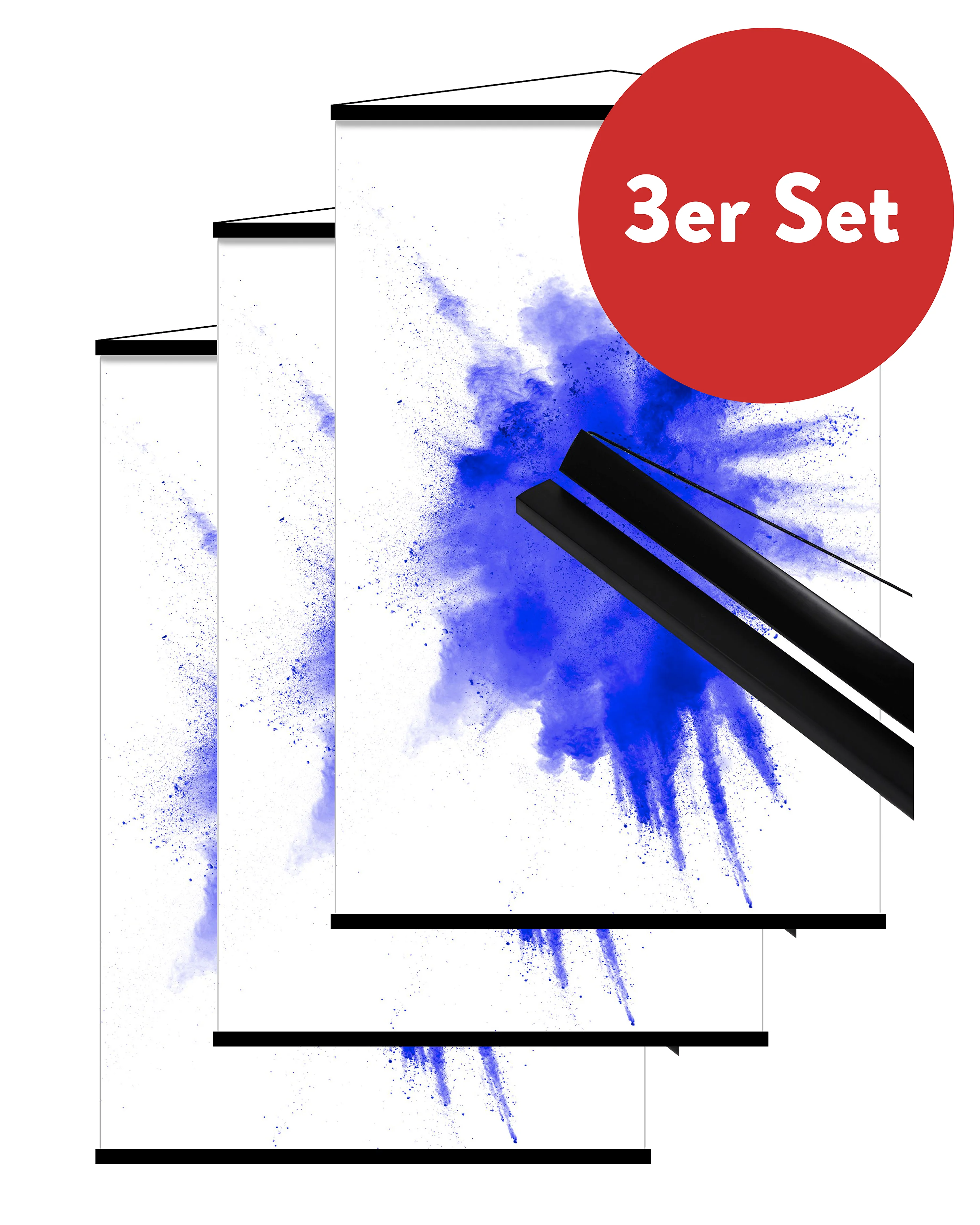 Posterleistenset schwarz 70 cm 3 Paar, Alternative zum Rahmen