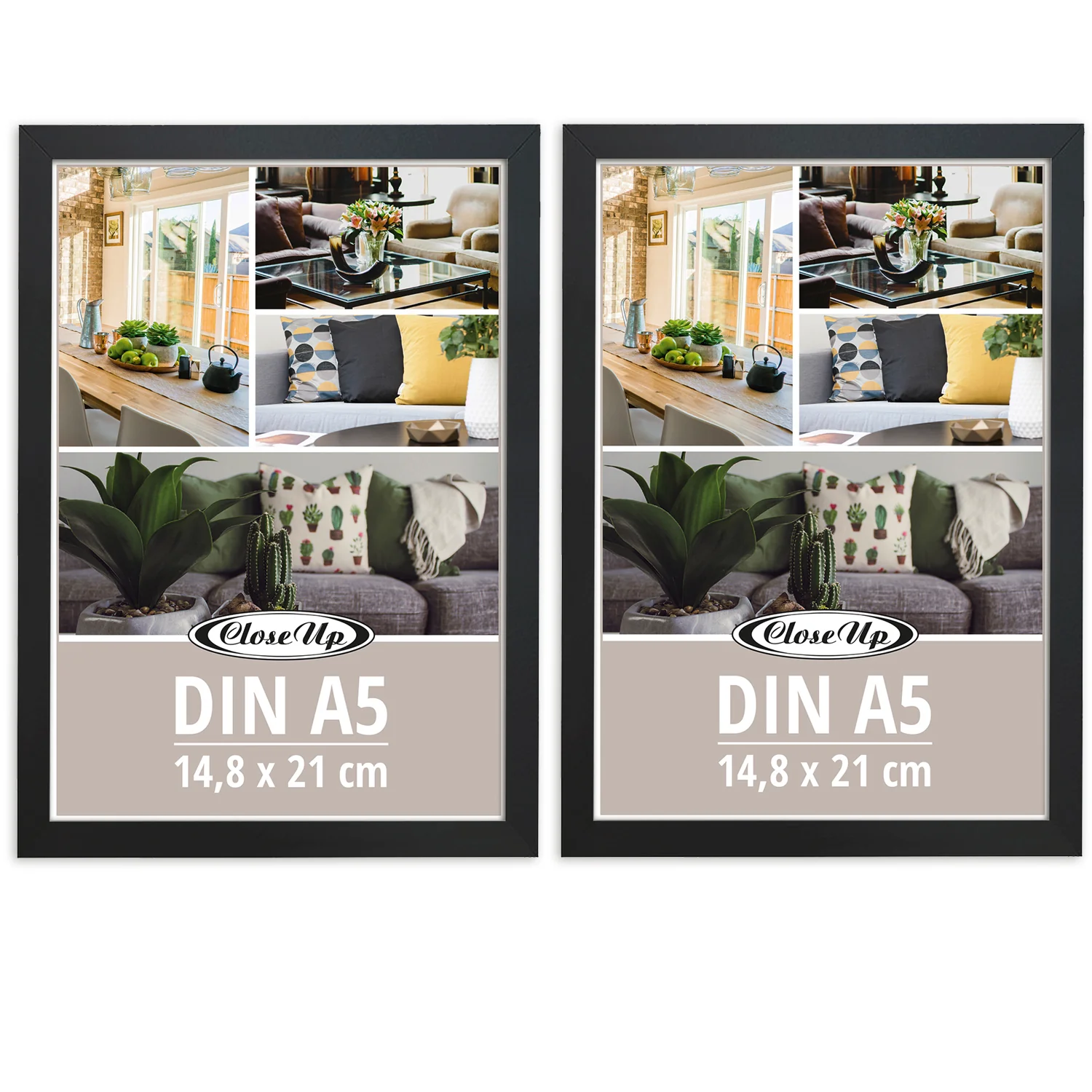 Posterrahmen 14,8 x 21 cm 2erSet (DIN A5) Holzdekor schwarz