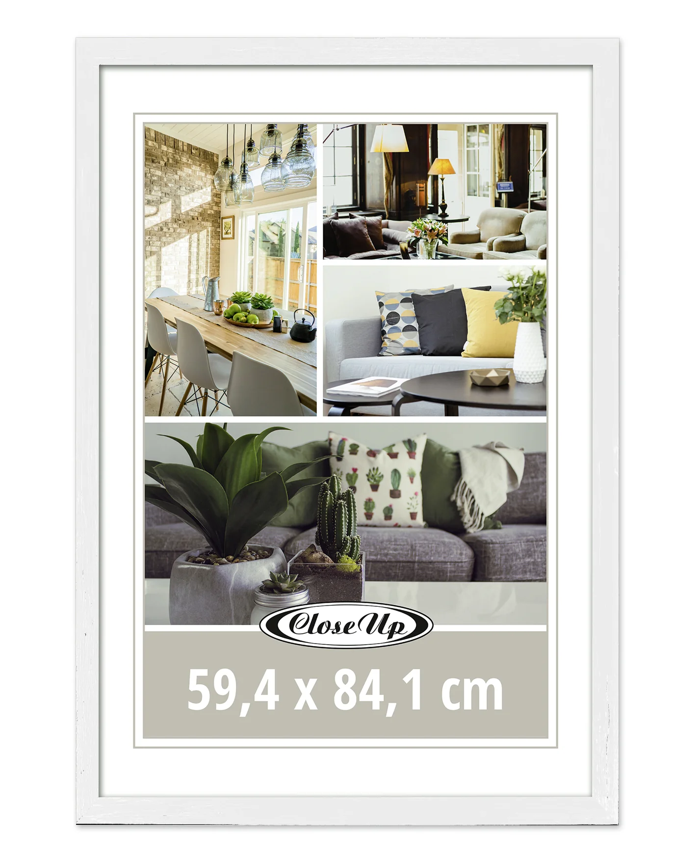 Posterrahmen 59,4 x 84,1 cm DIN A1 Holzdekor weiß 3er Set - Image 2