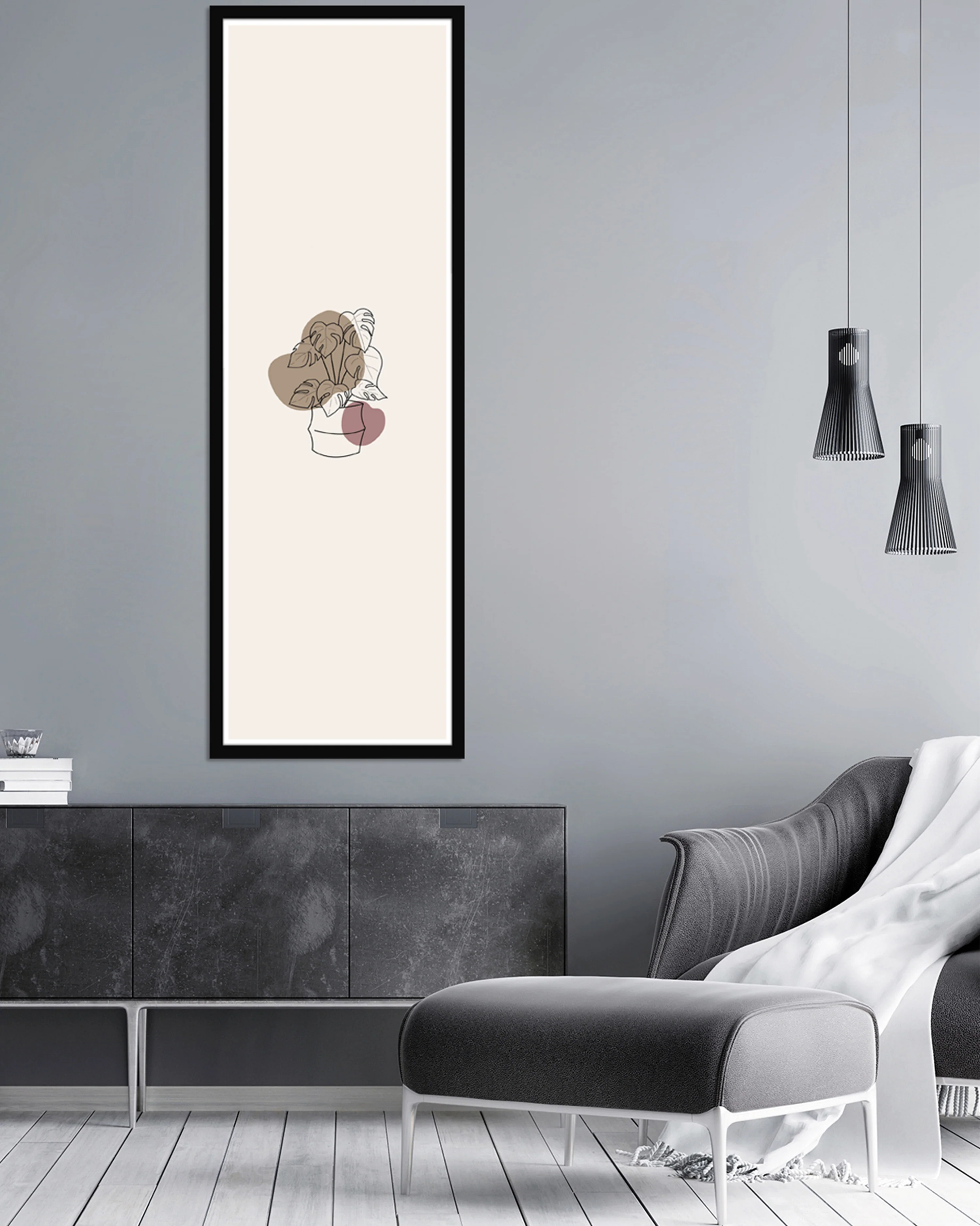 Posterrahmen 60 x 180cm Holzdekor schwarz, aus MDF - Image 6