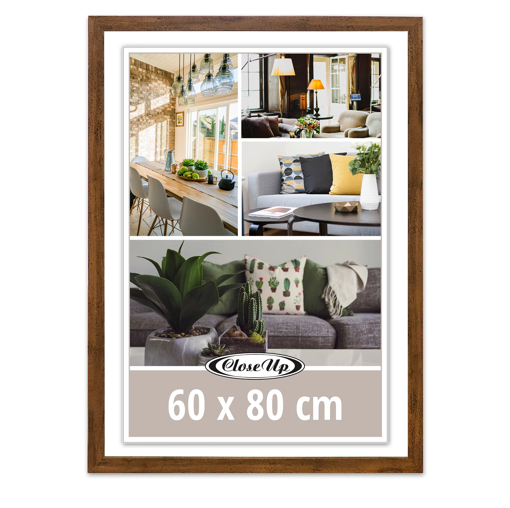 Posterrahmen 60 x 80 cm Holzdekor Eiche dunkel