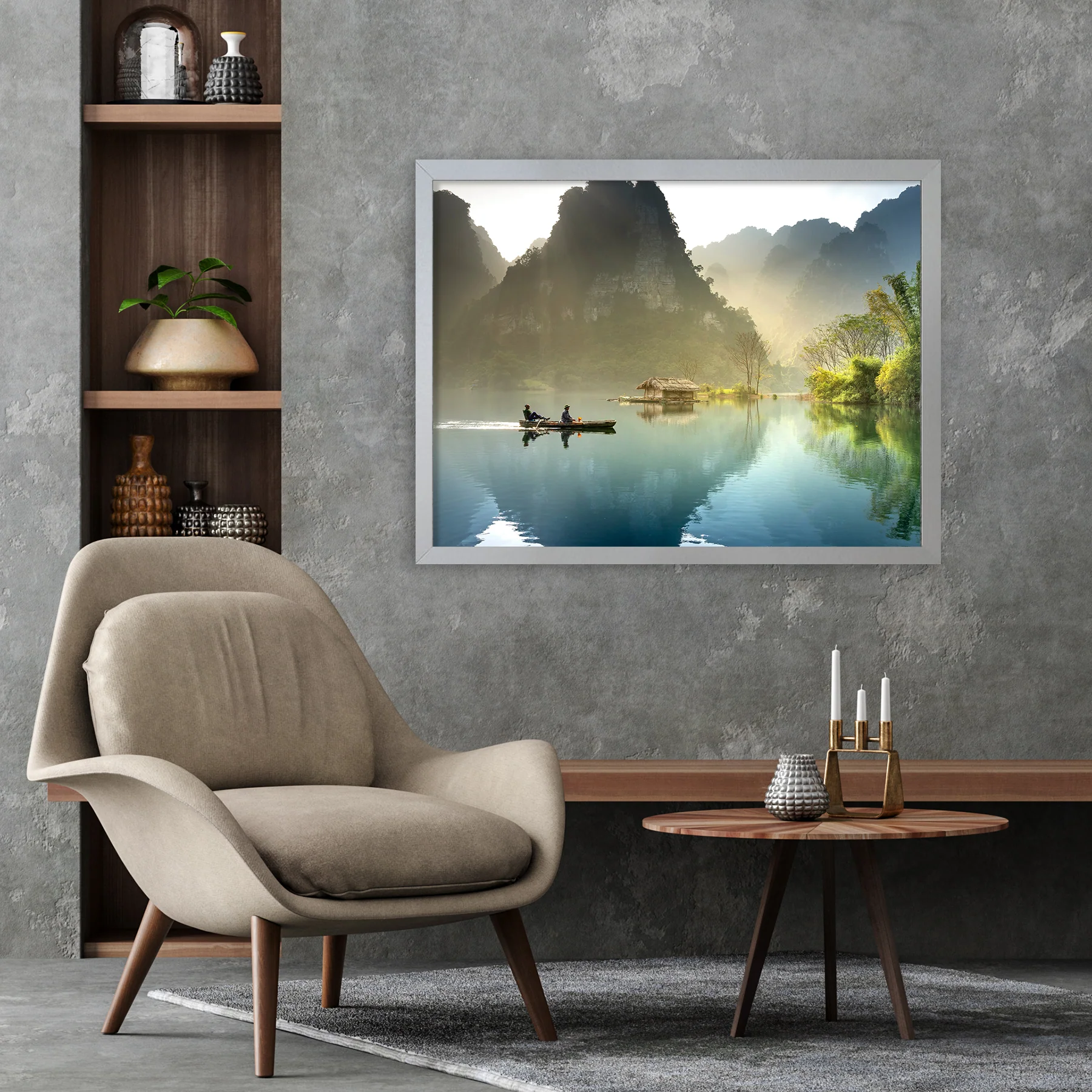 Posterrahmen 60 x 80 cm Holzdekor silber - Image 4