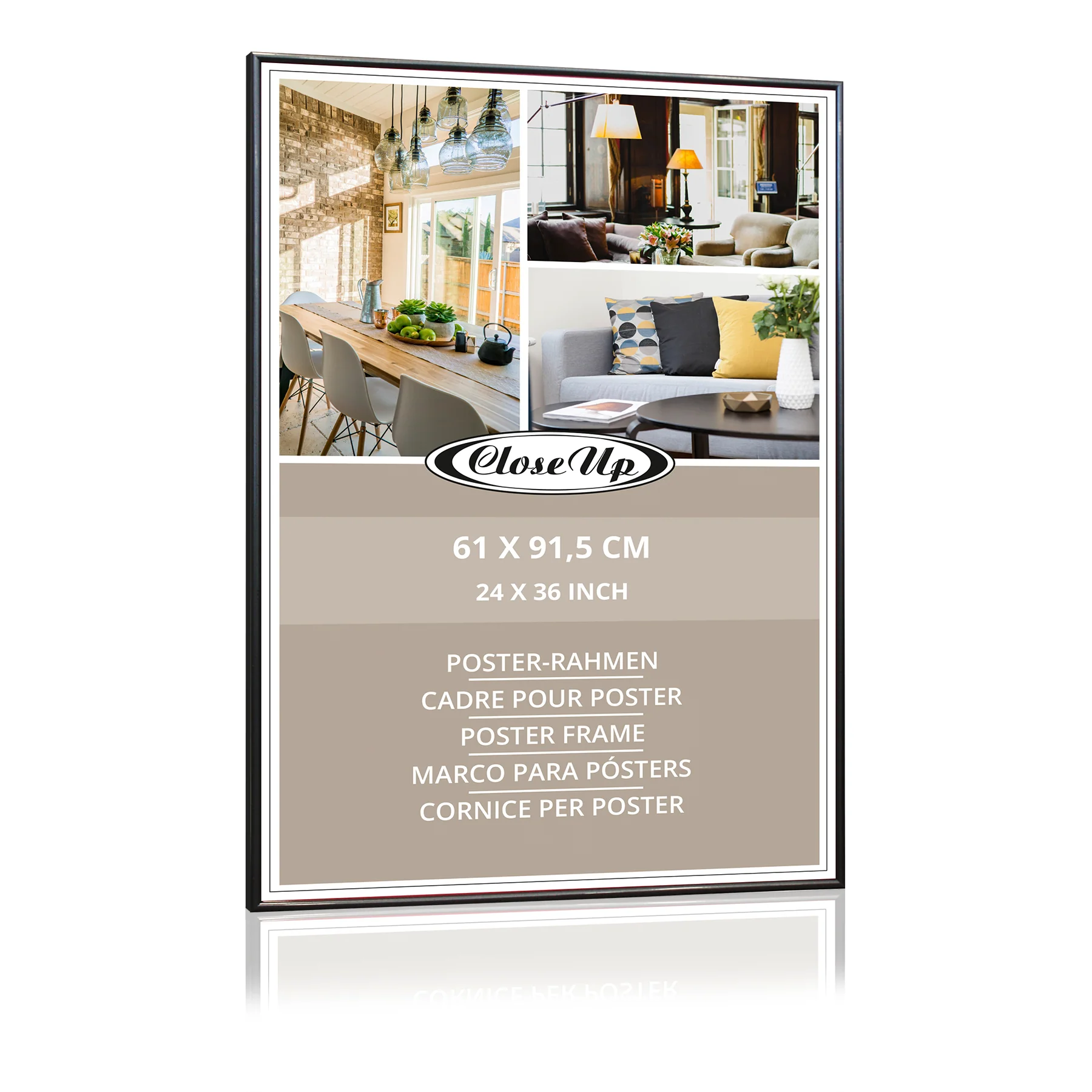 Posterrahmen 61 x 91,5 cm Gunmetal Dekor