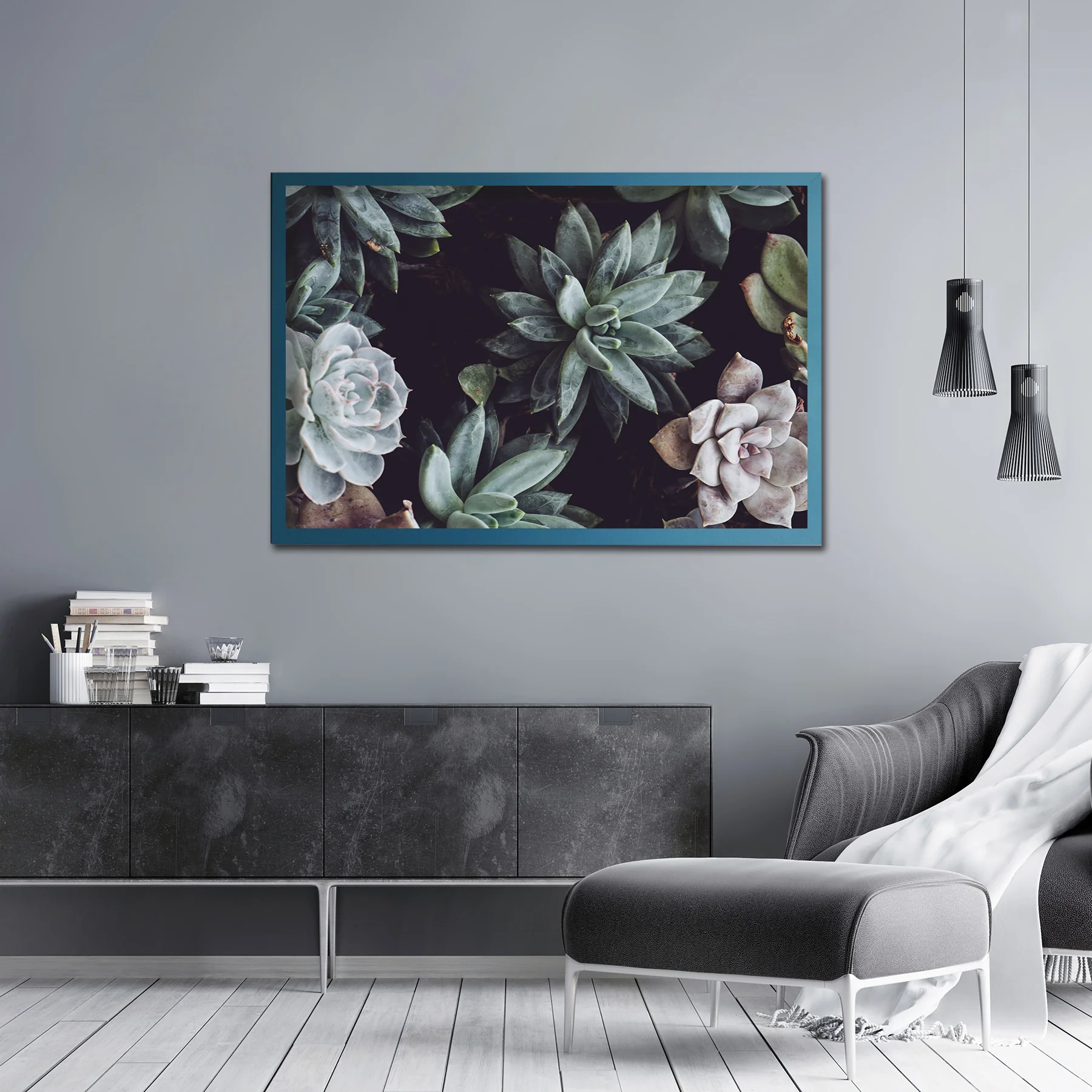 Posterrahmen 61 x 91,5 cm Holzdekor Petrol/Türkis - Image 4