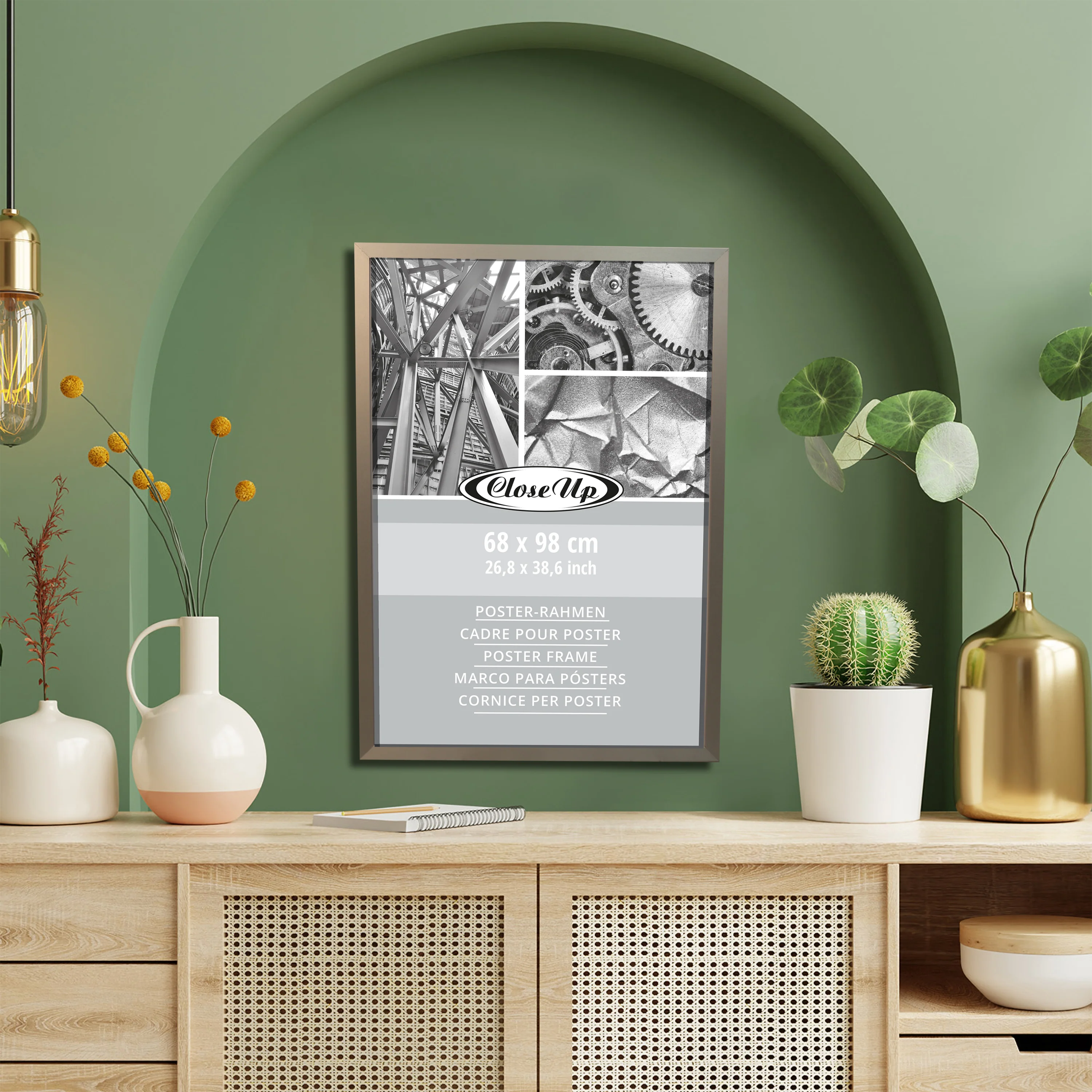 Posterrahmen 68 x 98 cm Holzdekor silber - Image 6