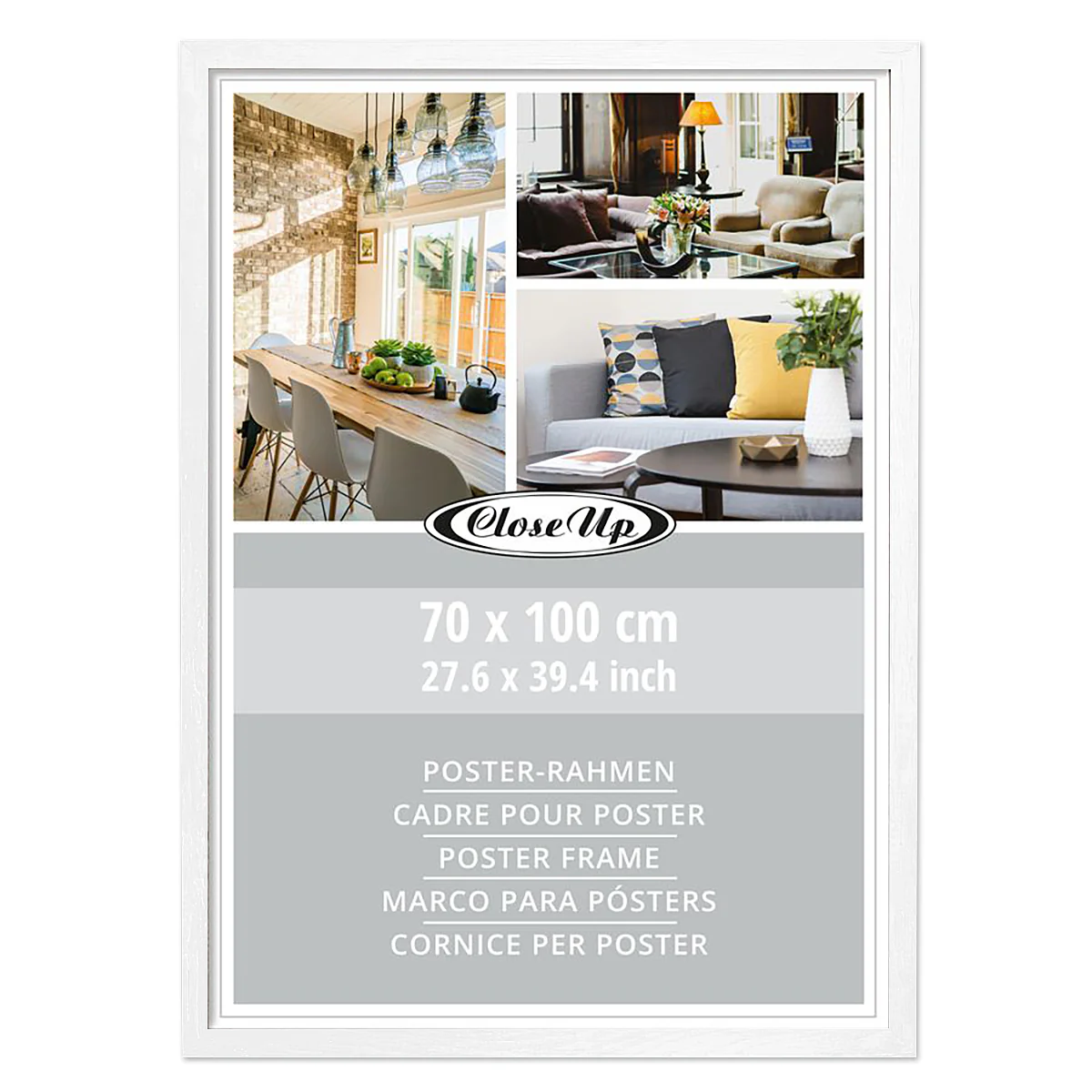 Posterrahmen 70 x 100 cm Holzdekor weiß