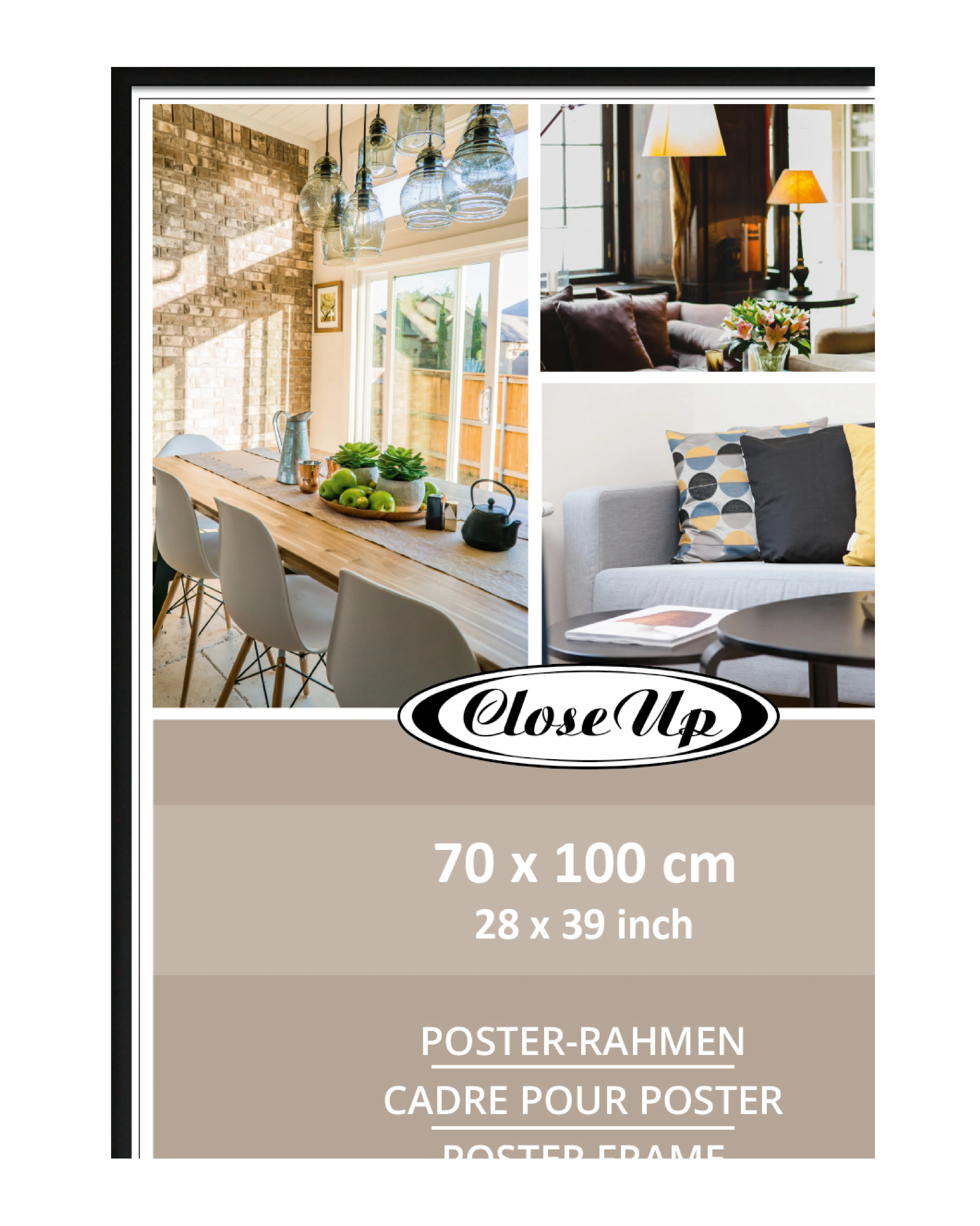 Posterrahmen 70 x 100cm Aluminium schwarz Matt - Image 2