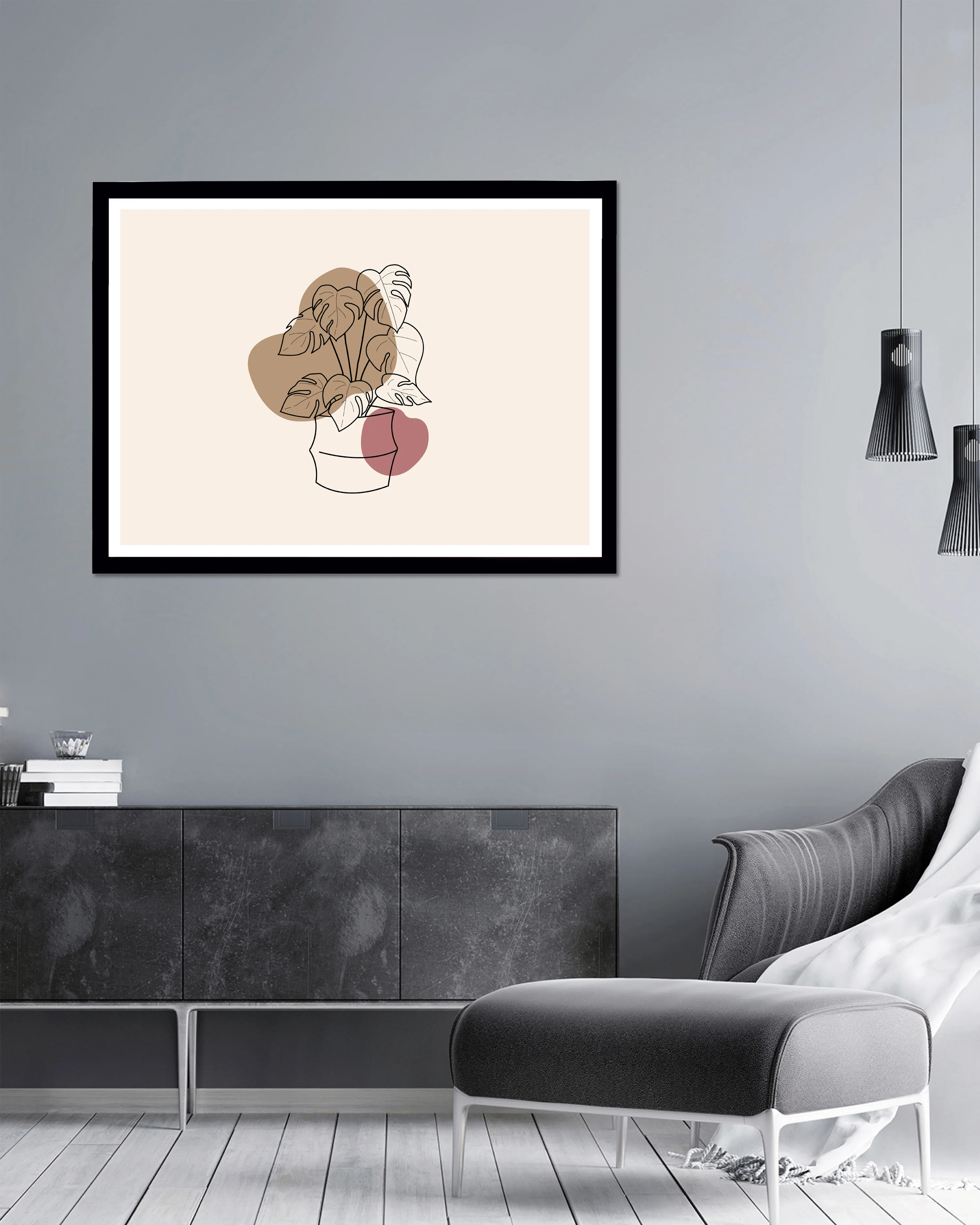 Posterrahmen 90 x 120 cm Holzdekor schwarz, aus MDF - Image 6
