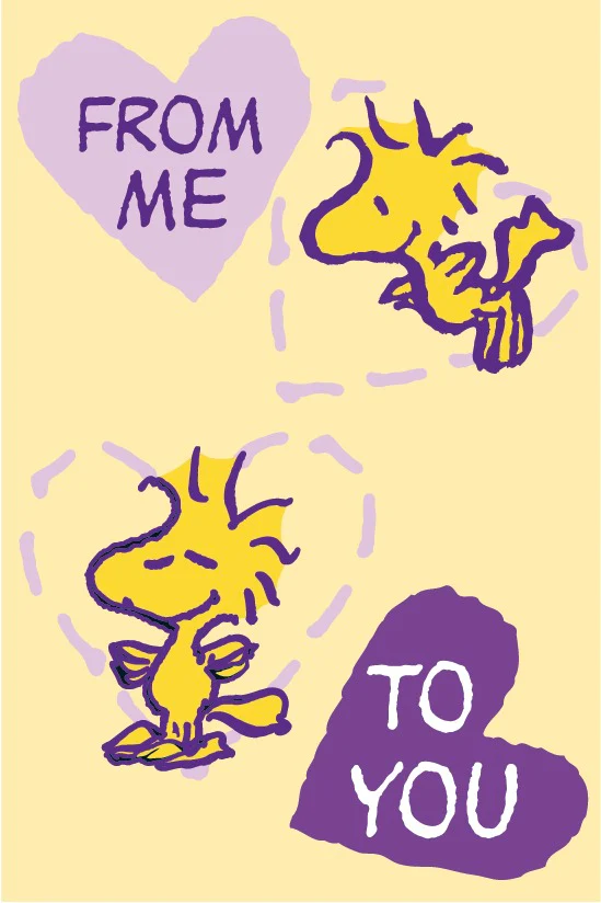 Peanuts Postkarte from me to you