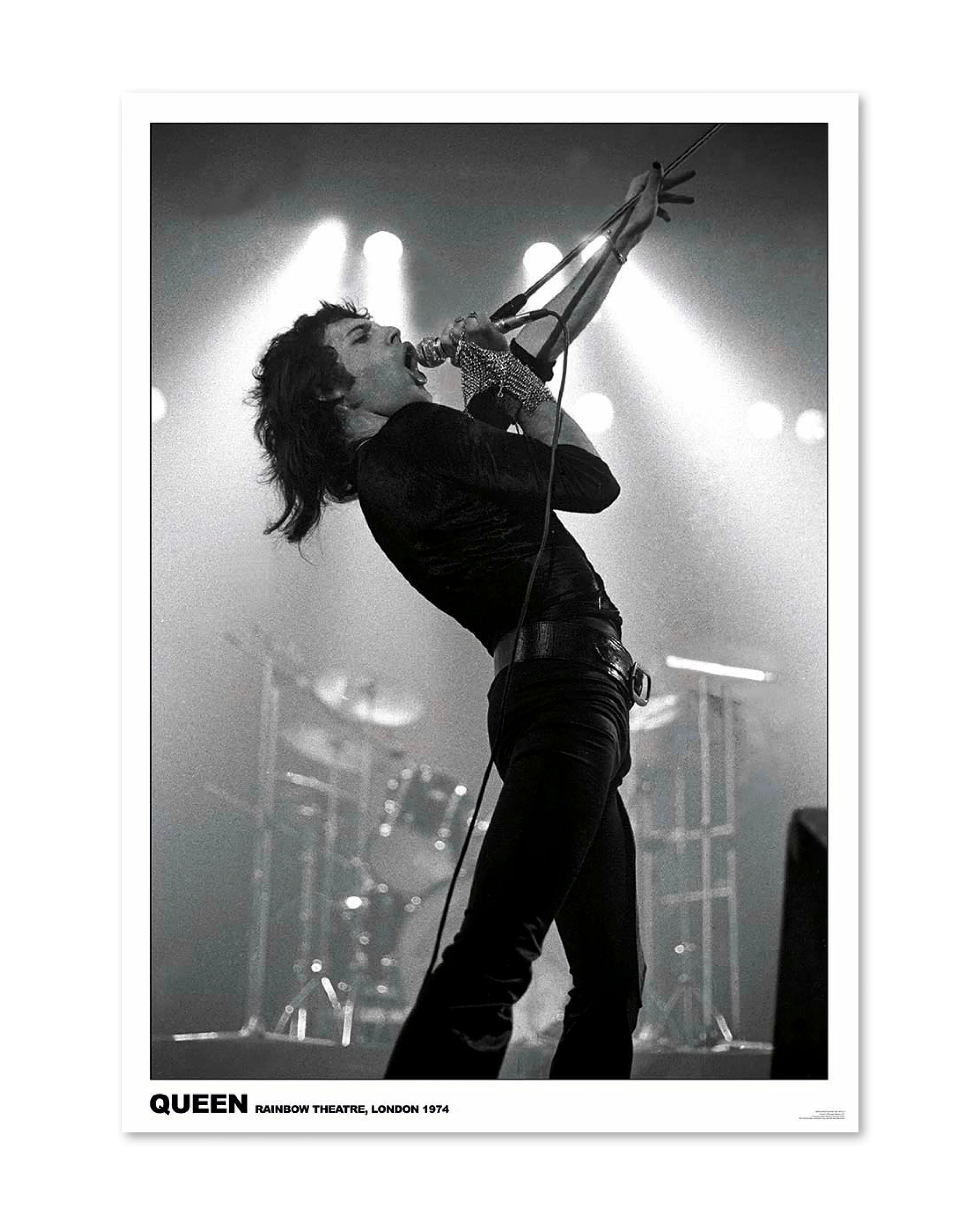 Queen Poster Freddie Mercury Rainbow Theatre London, 1974 - 61x91,5 cm