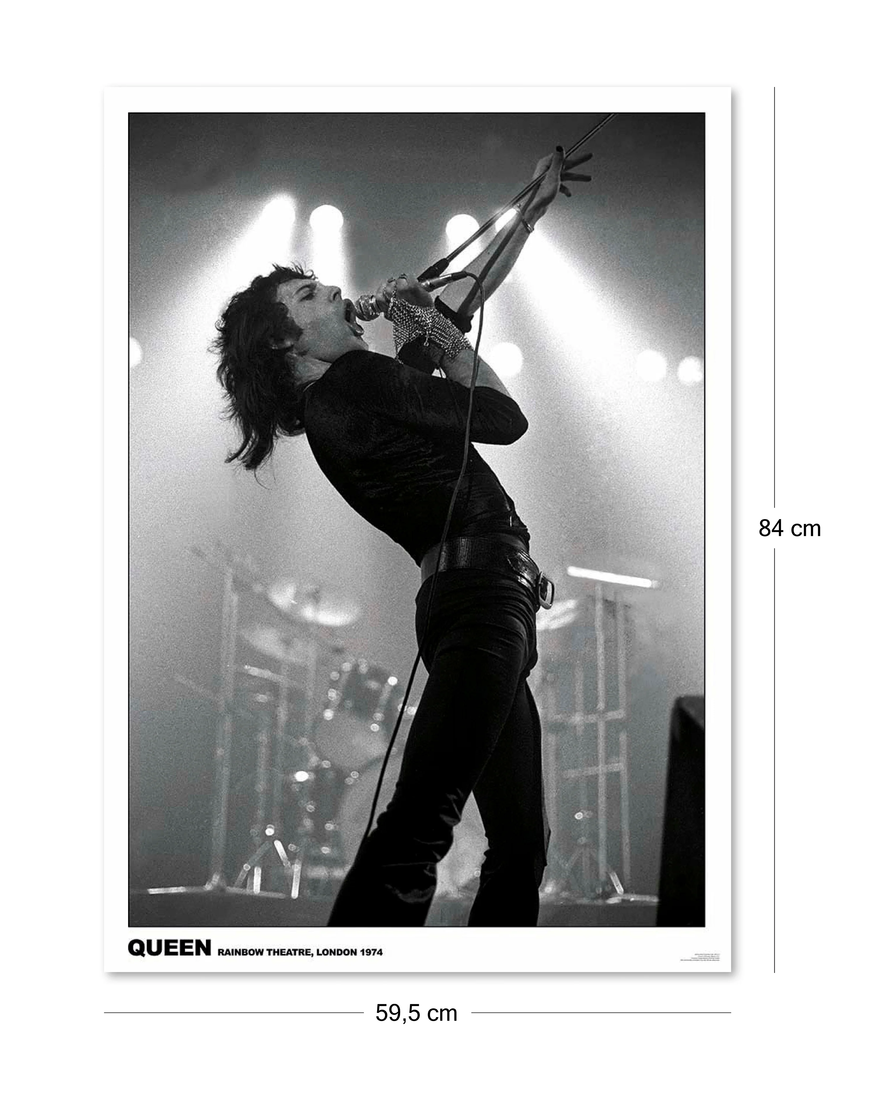 Queen Poster Freddie Mercury Rainbow Theatre London, 1974 - 61x91,5 cm - Image 2