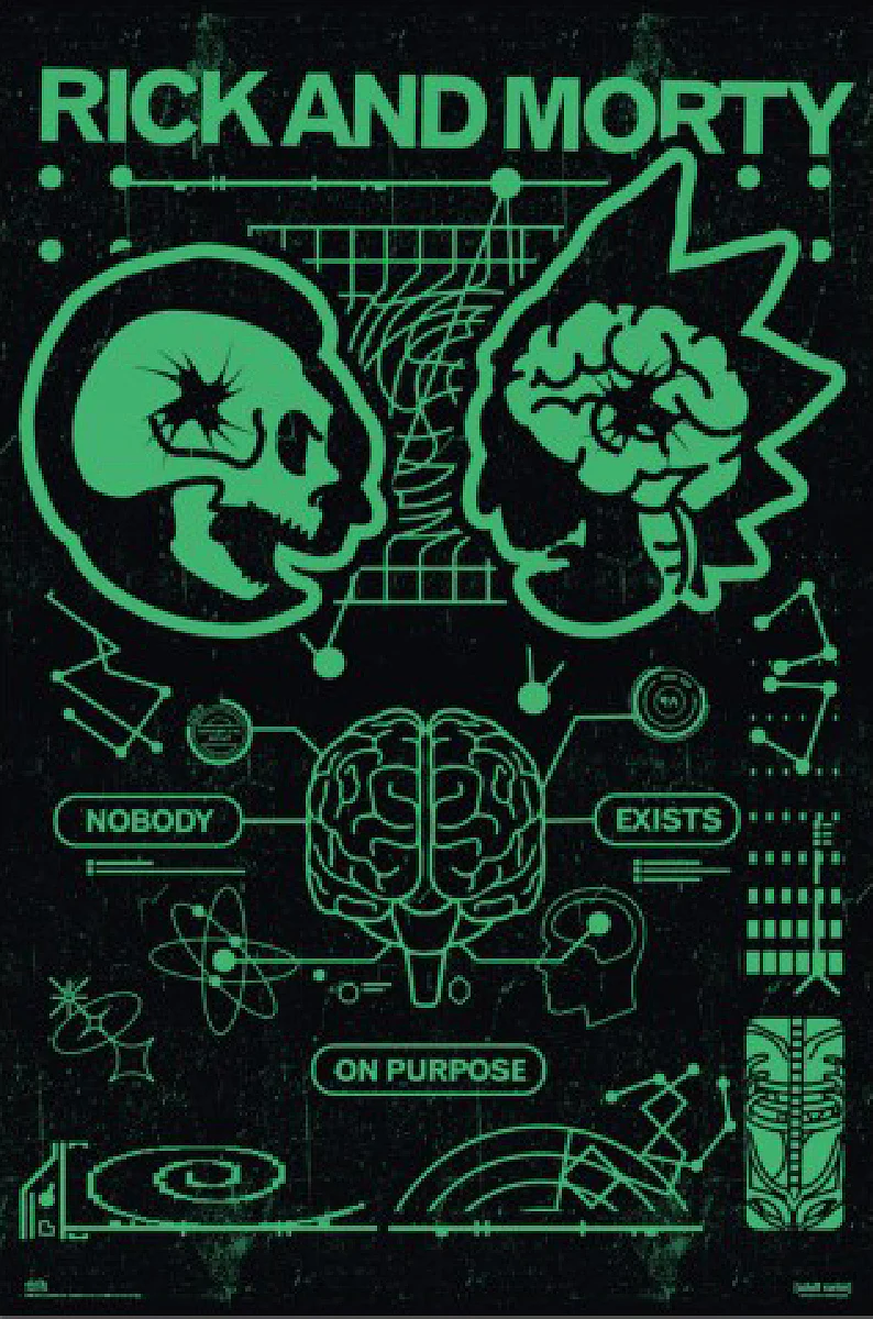 Rick and Morty Poster Nobody Exists On Purpose