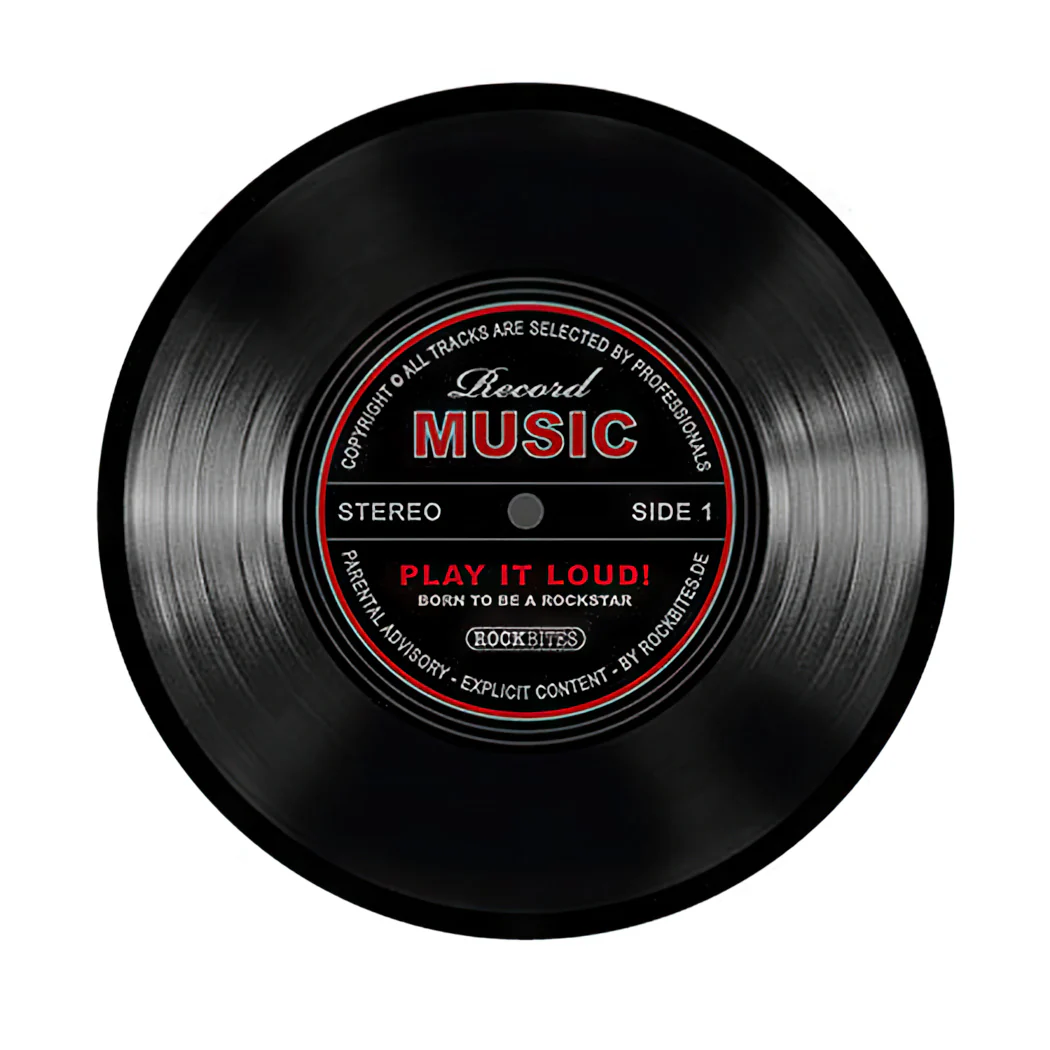 Schallplatten Mousepad Record Music schwarz