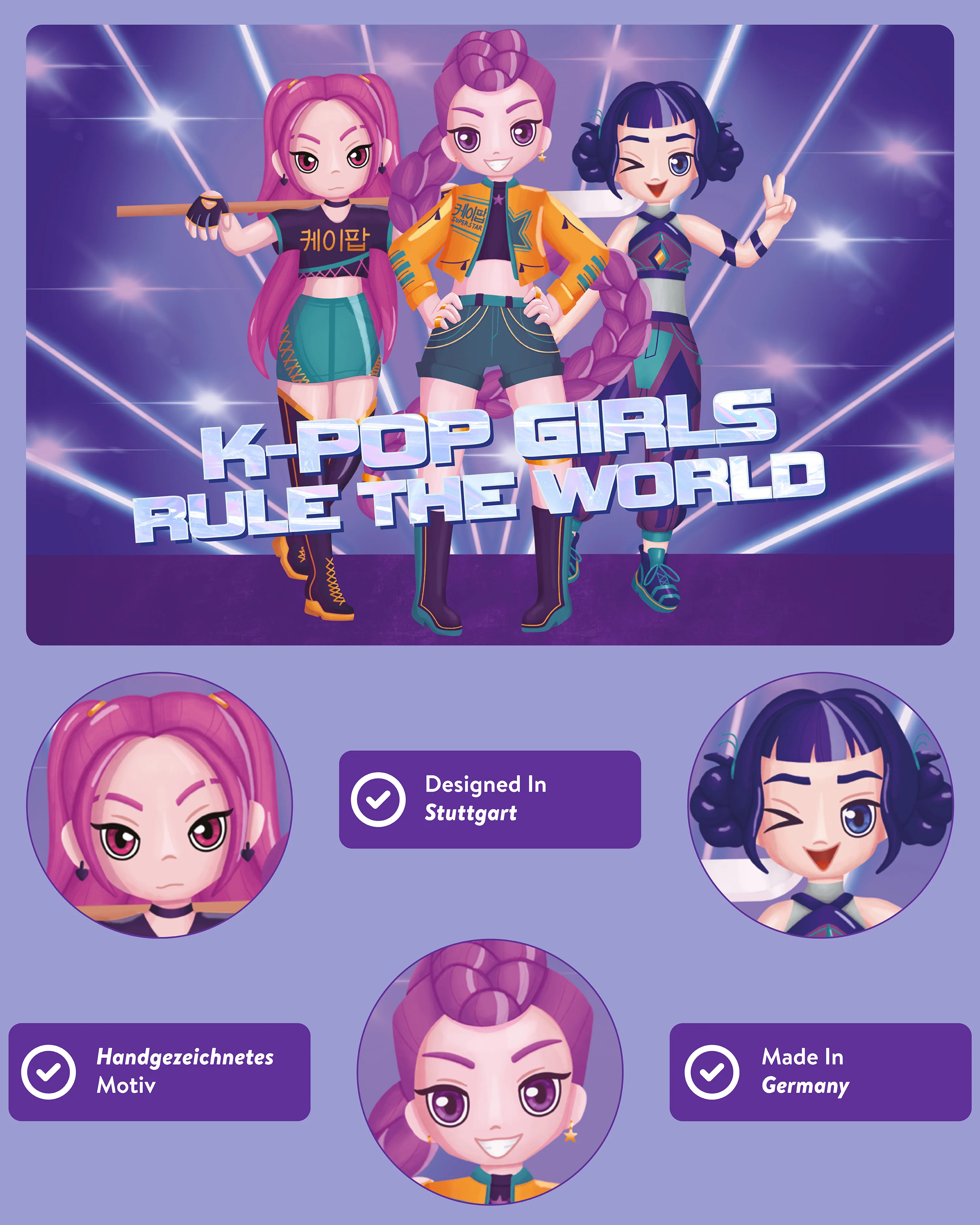 Schreibtischunterlage K-Pop Girls on Stage: "K-Pop Girls rule the World" - 60x40 cm - Image 2