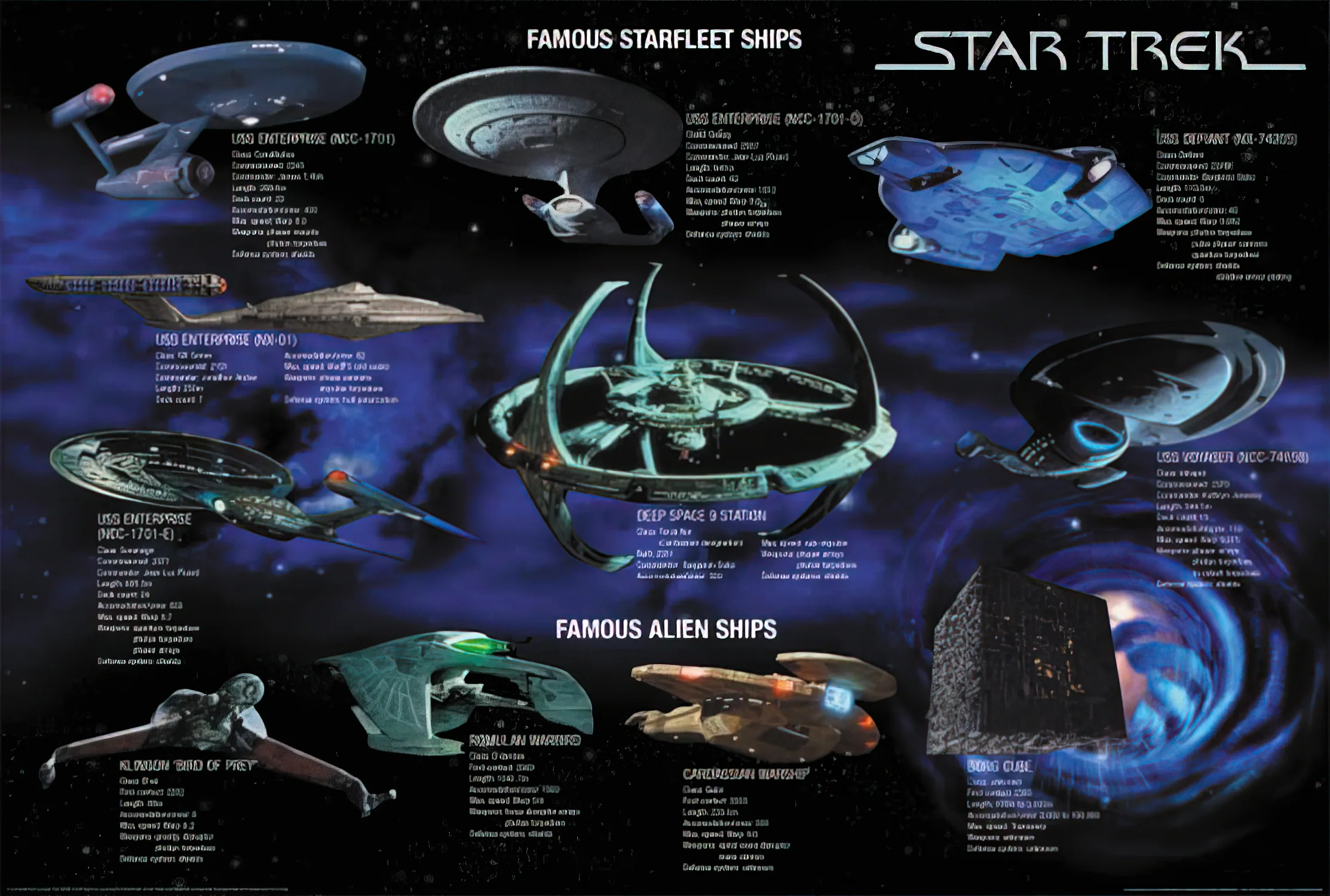 Star Trek Poster Famous Starfleet Ships Collage